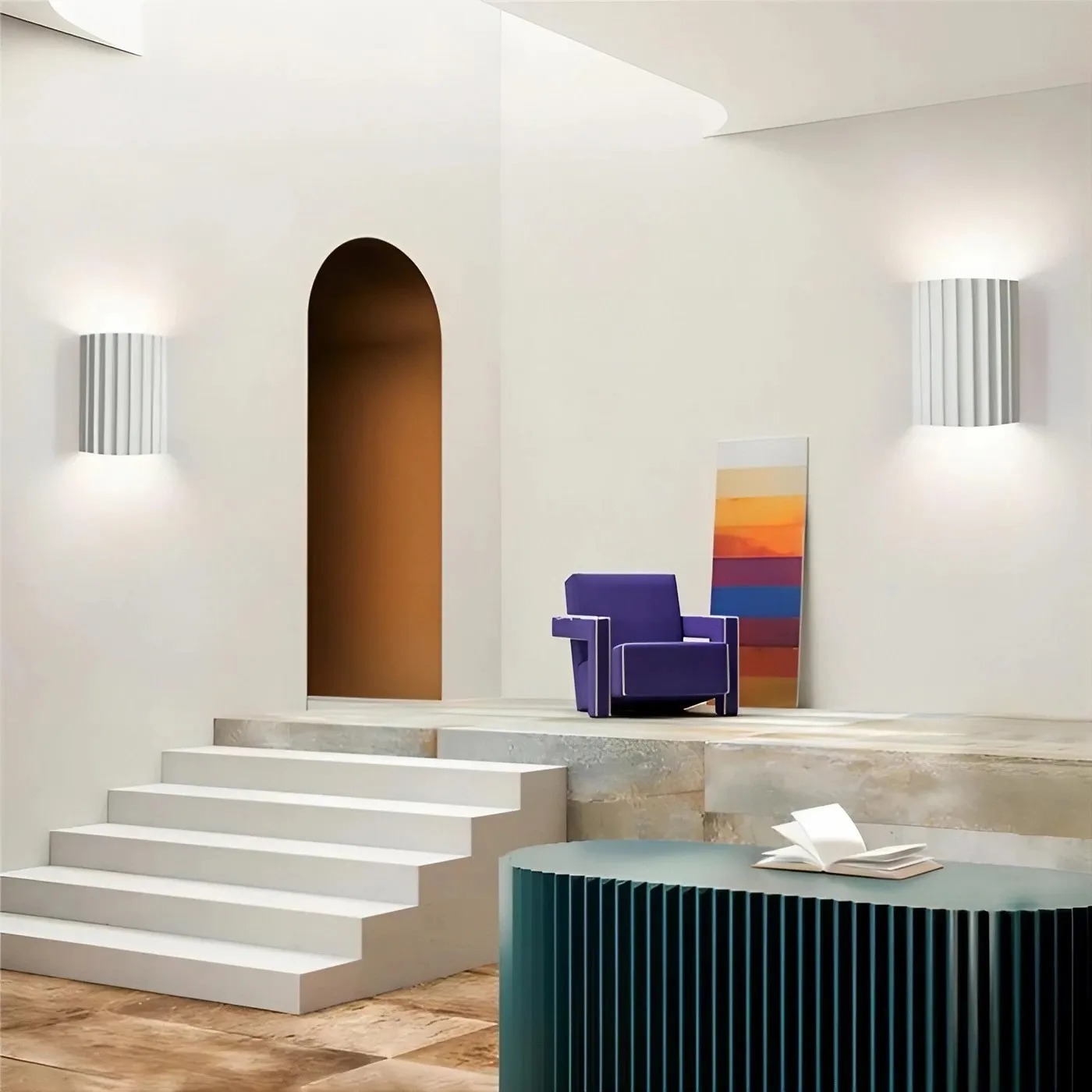 Scandinavian Ribbed Resin Fluted Wall Lamp S92