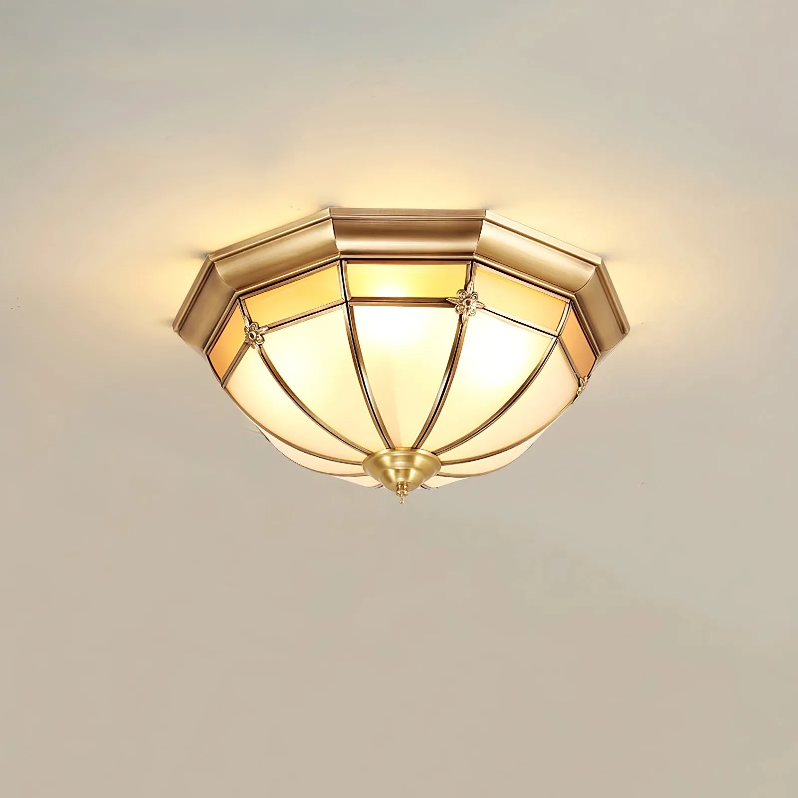 Dome Brass Flush Ceiling Lamp M563