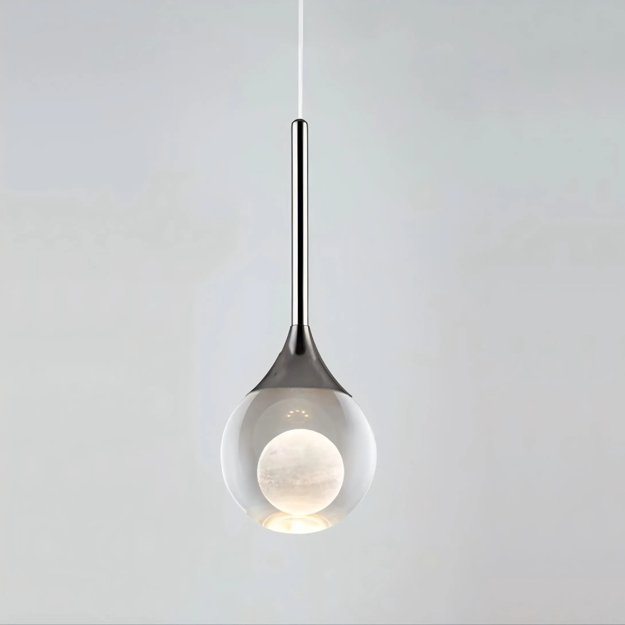 Moon Round Clear Glass Pendant Light S182