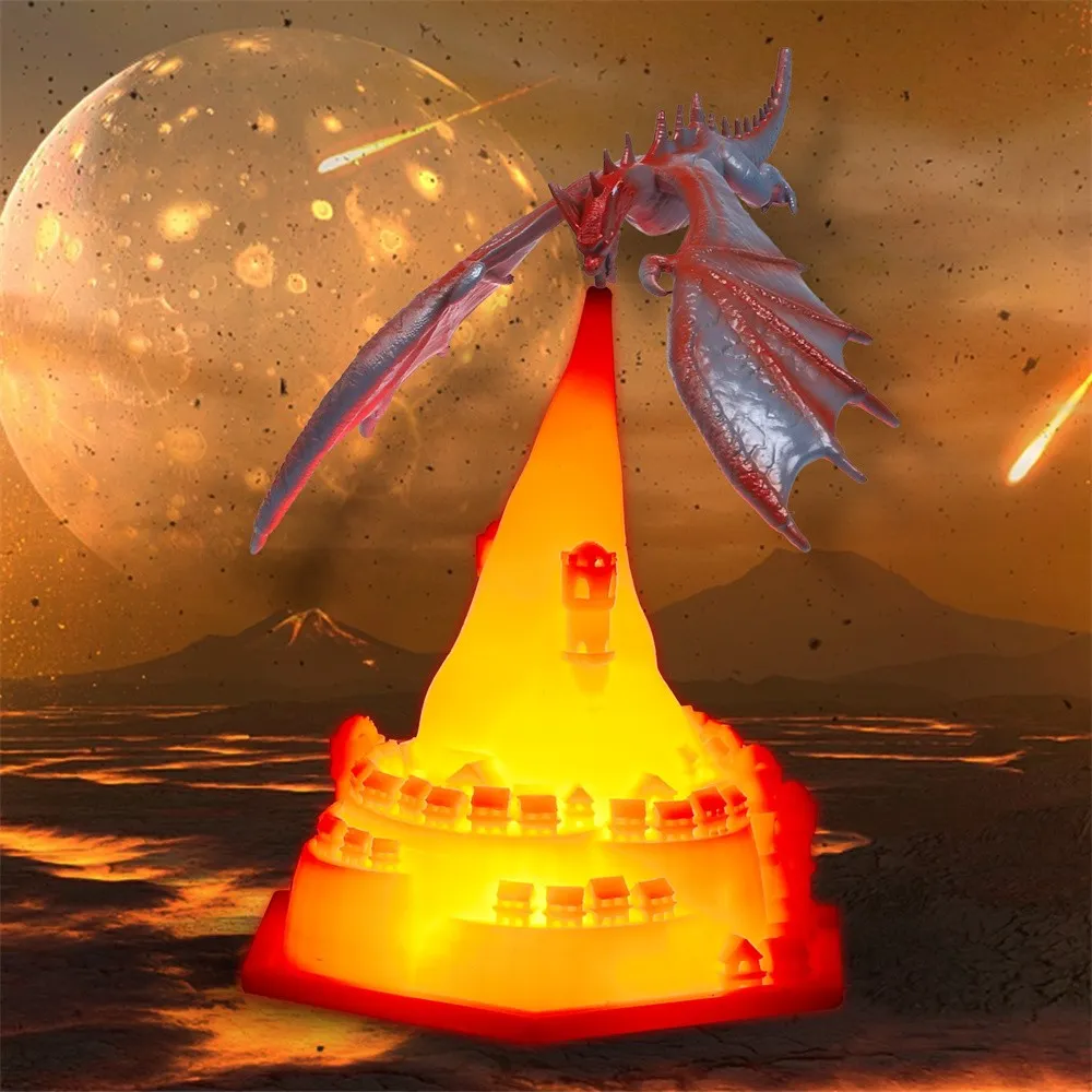 Creative 3D Printed Airplane Fire Dragon Table Lamp M99