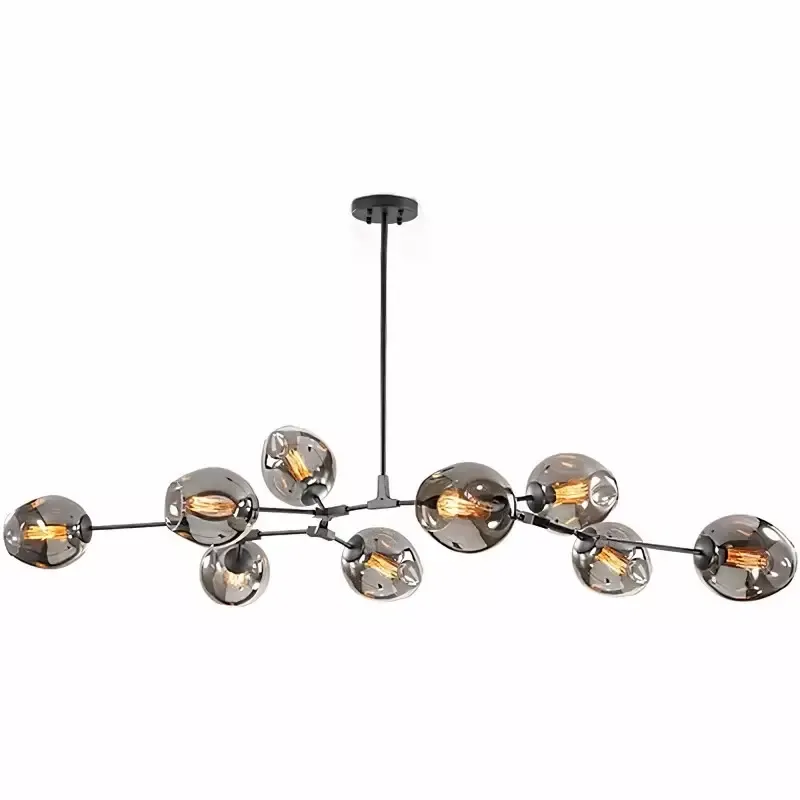 Asymmetrical Articulated Globe Branching Bubble Chandelier