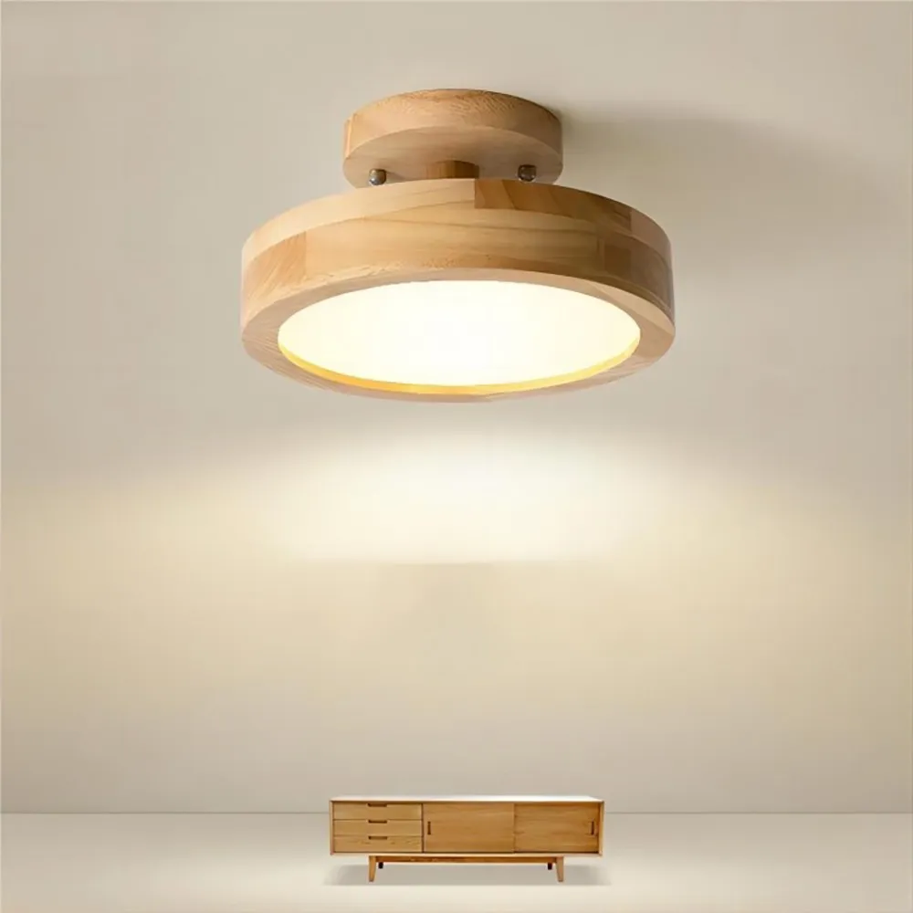 Nordic Macaroon Wooden Round Ceiling Lamp S82