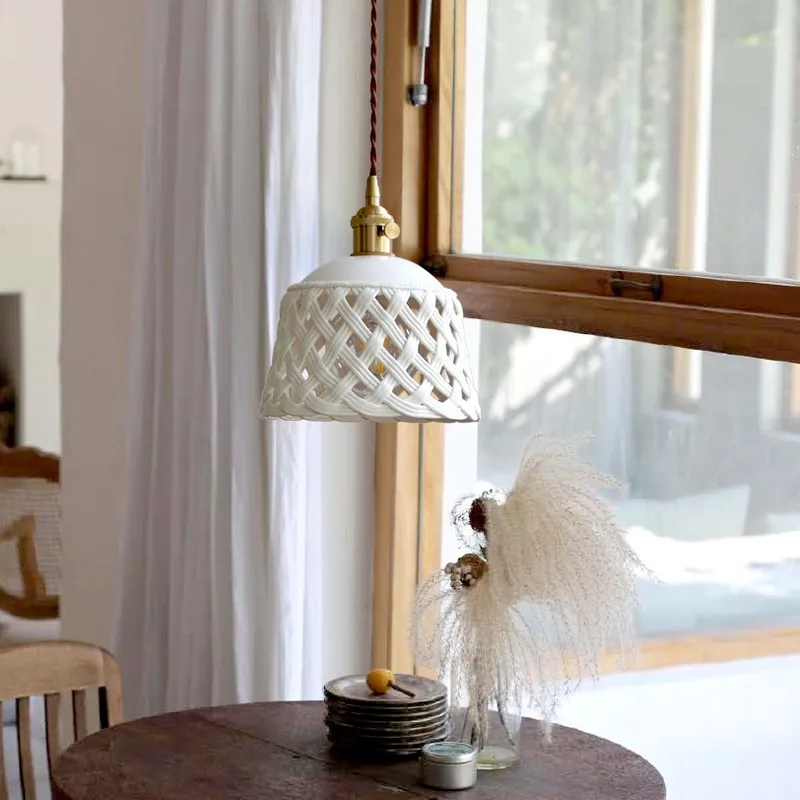 Openwork Ceramic Pendant Light
