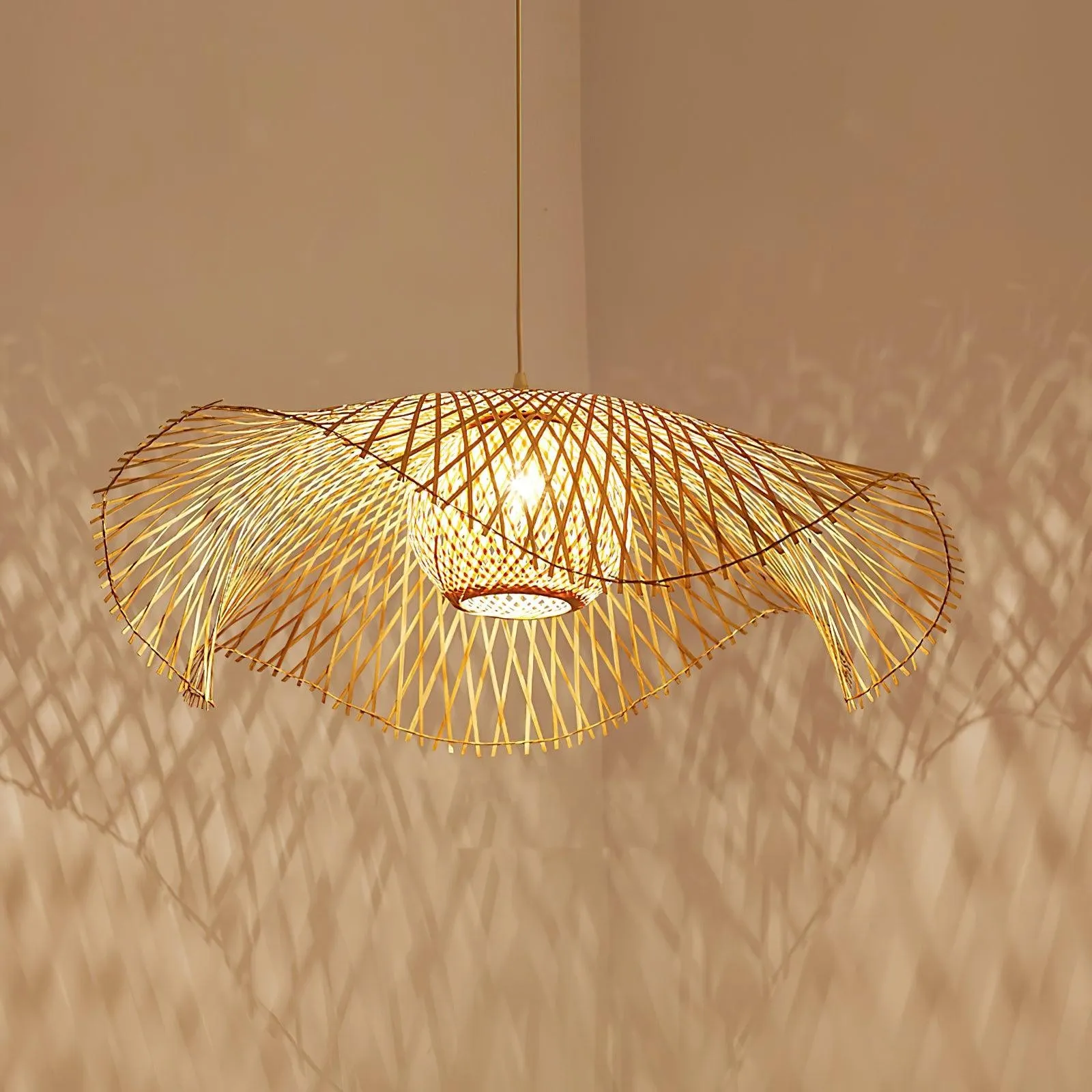 Bamboo Lotus Leaf Pendant Lamp P004