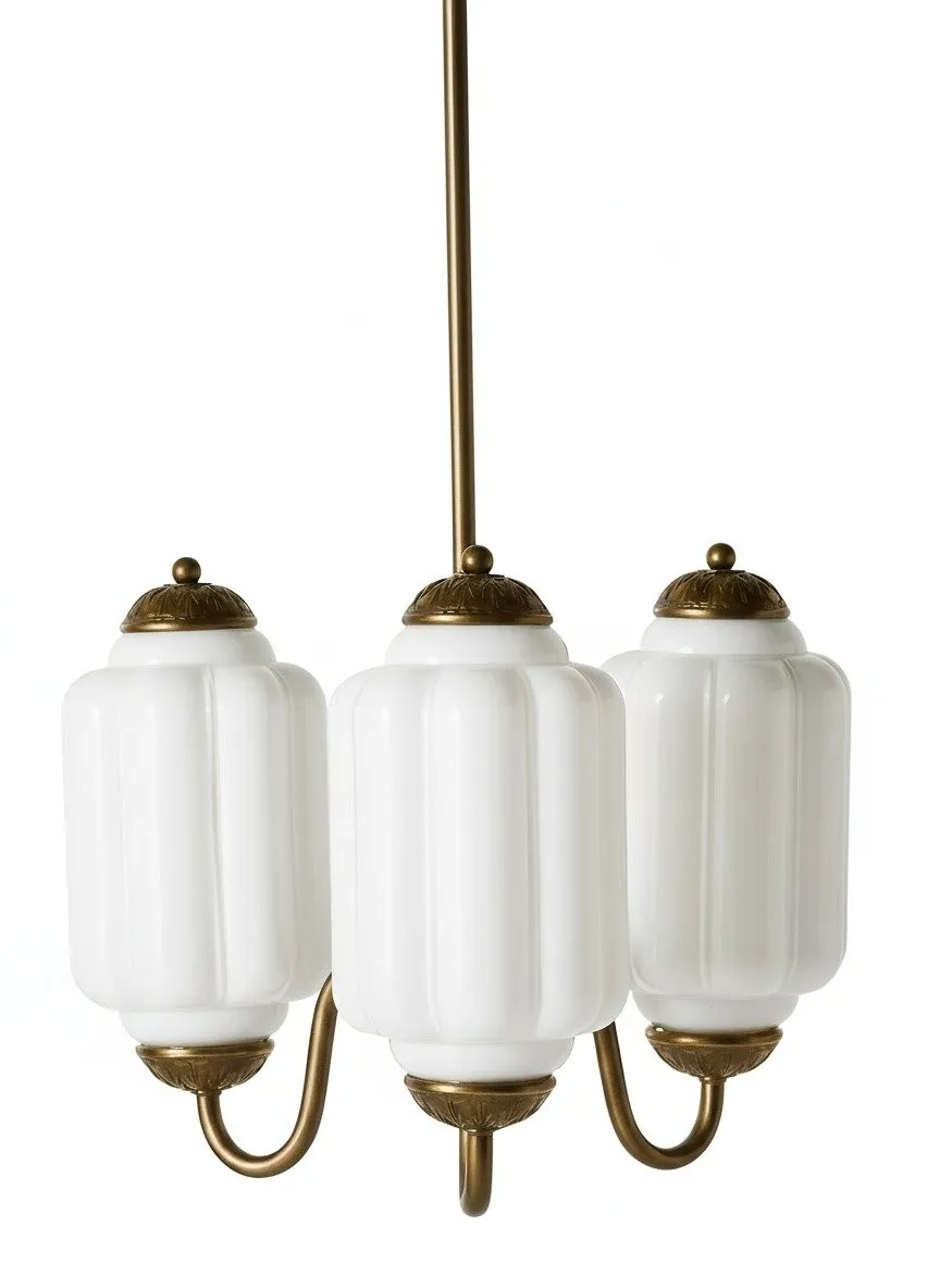 Eloise Vintage Glass Chandelier - Milk Glass Home Accent T289