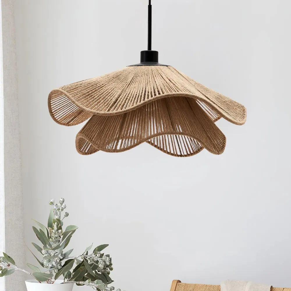 Cape Points Boho Natural Jute Fiber Pendant Light D838
