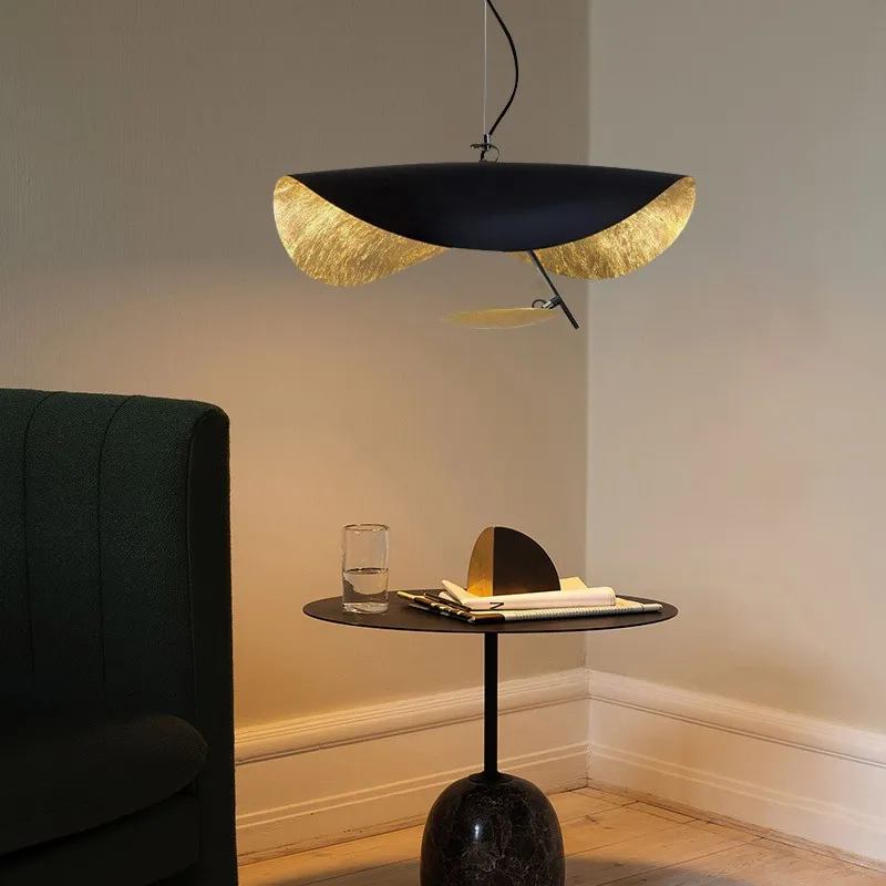 Modern Foil Curved Metal LED Pendant / Ceiling light for Bedroom