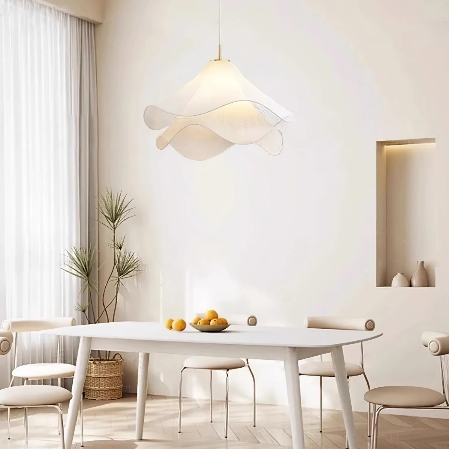 Ethereal Elegant Floral Pendant Light - Adjustable Modern Ceiling Fixture for Living Rooms T087