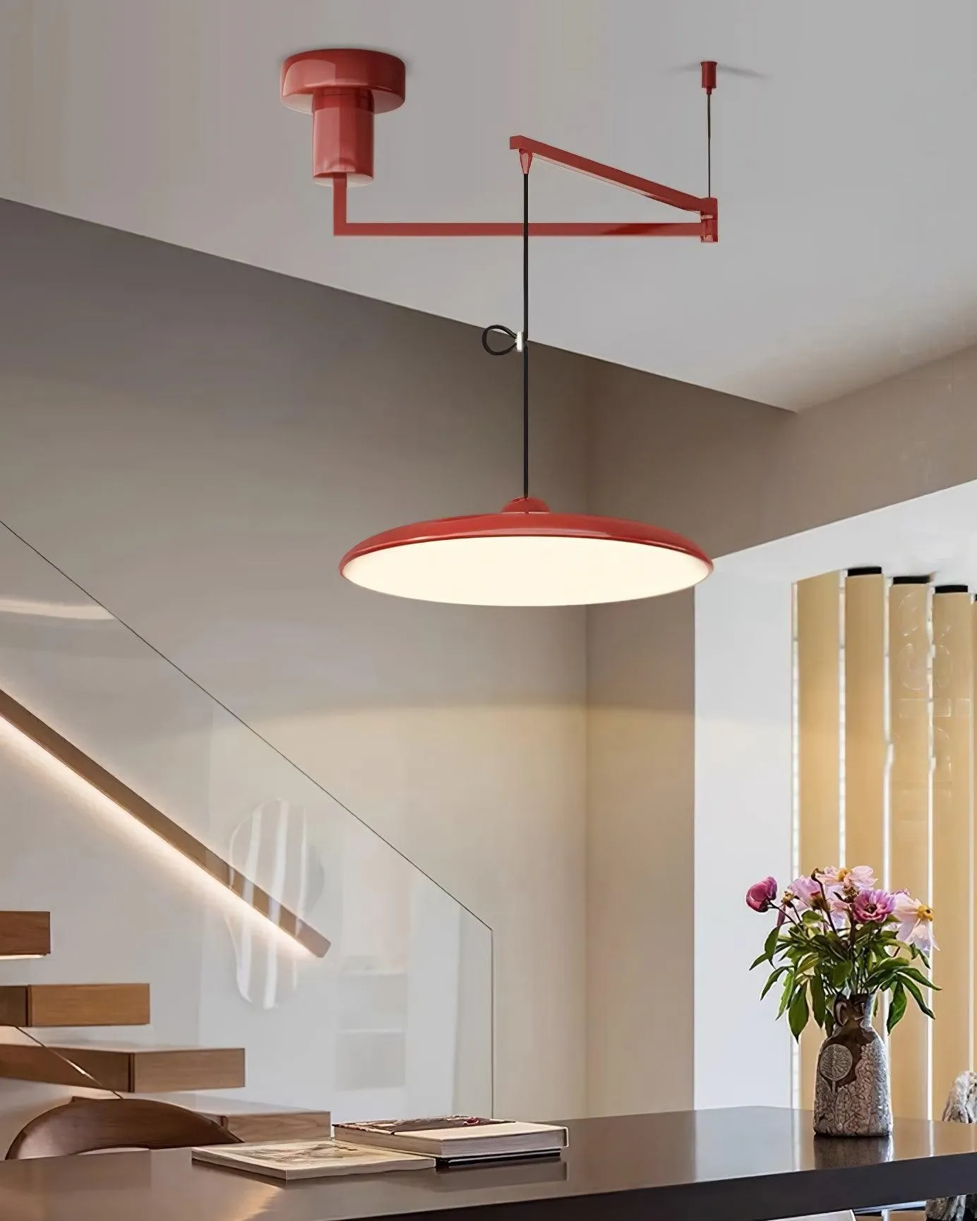 Simple Modern Adjustable Swing Arm Disc Pendant Lamp M110