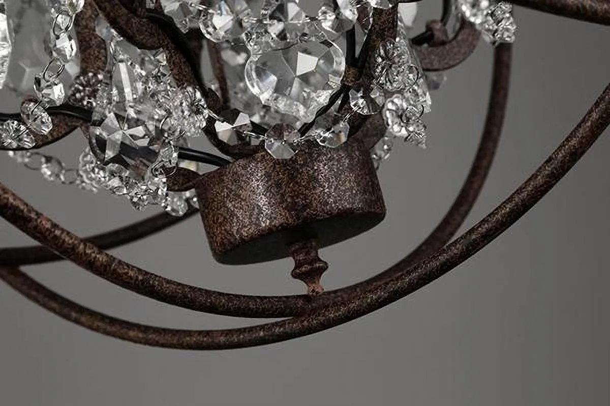 Retro Rust Iron Cage chandelier