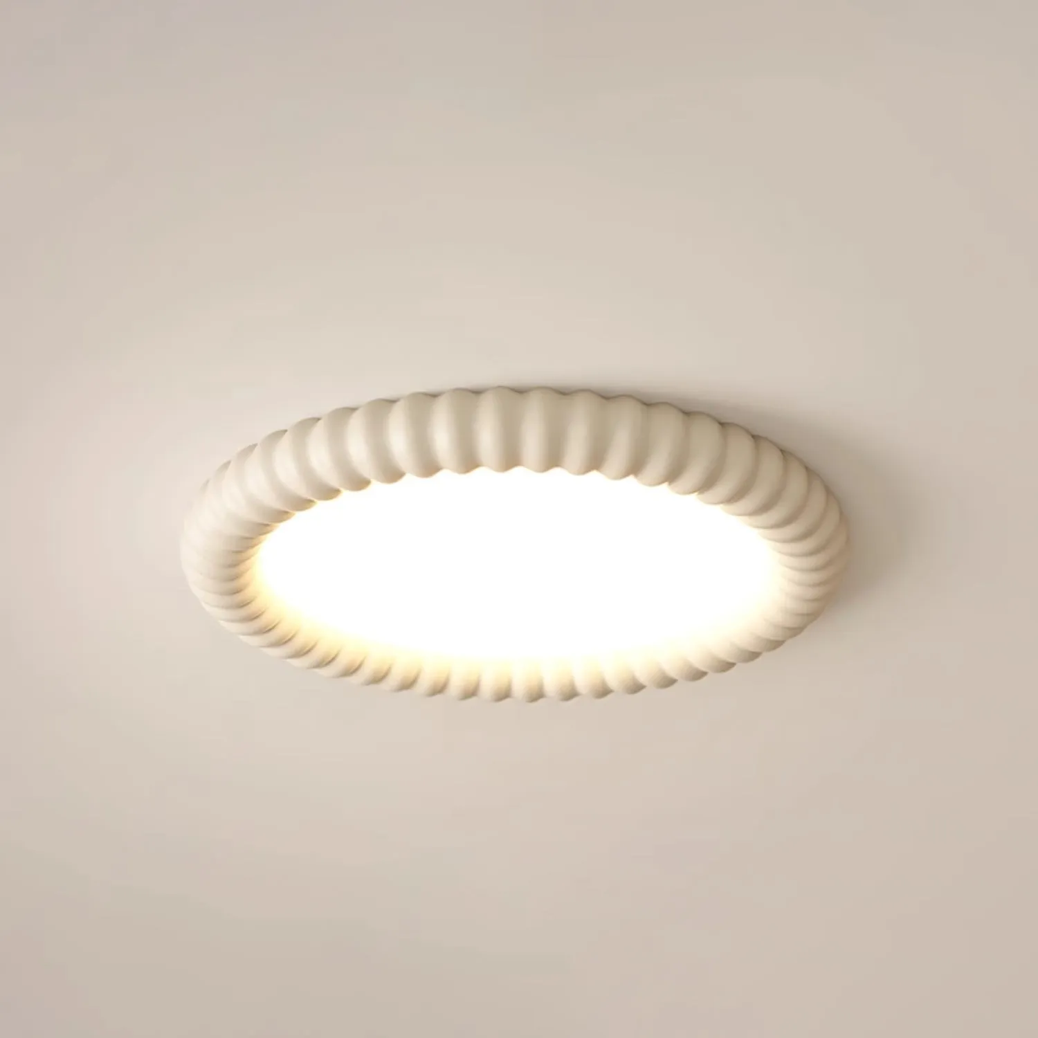 Cream Style Ripple Ring Ceiling Lamp M525