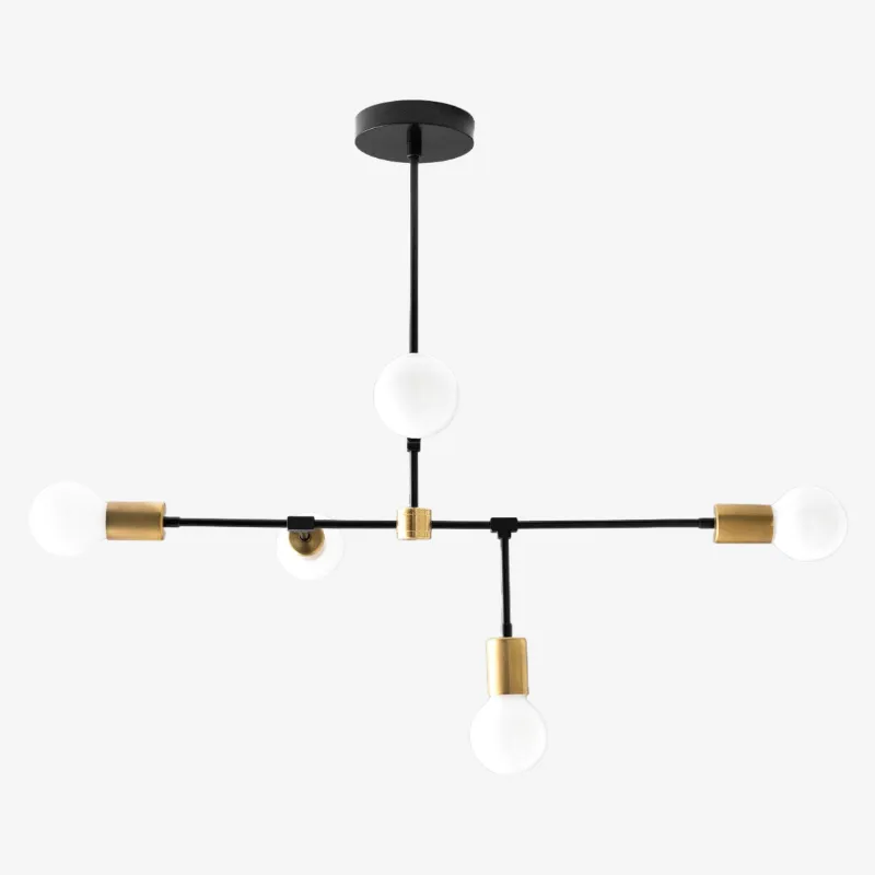 Mobilux Line 5 Light Chandelier - Modern Ceiling Hanging Lamp for Dining Room T355