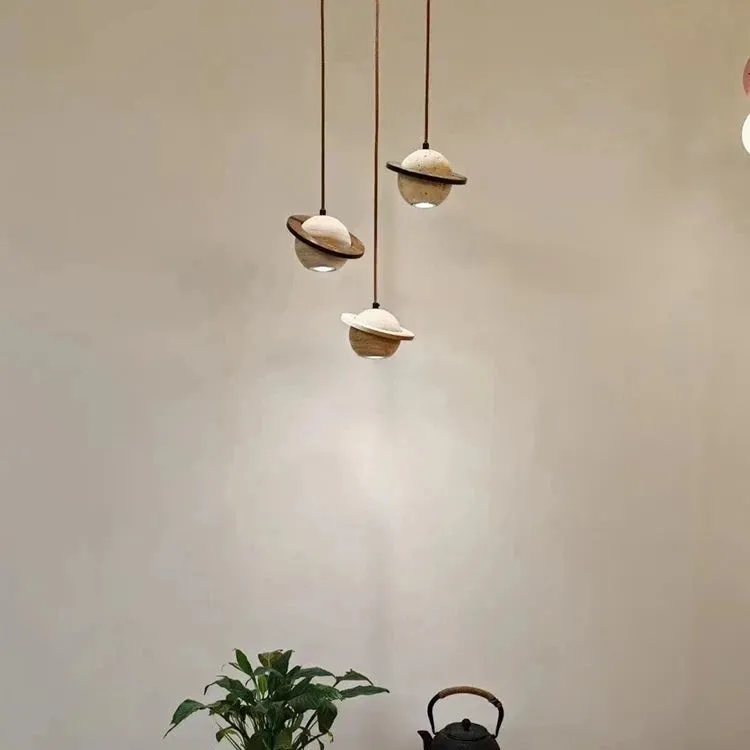 Travertine Planet Pendant Light D927