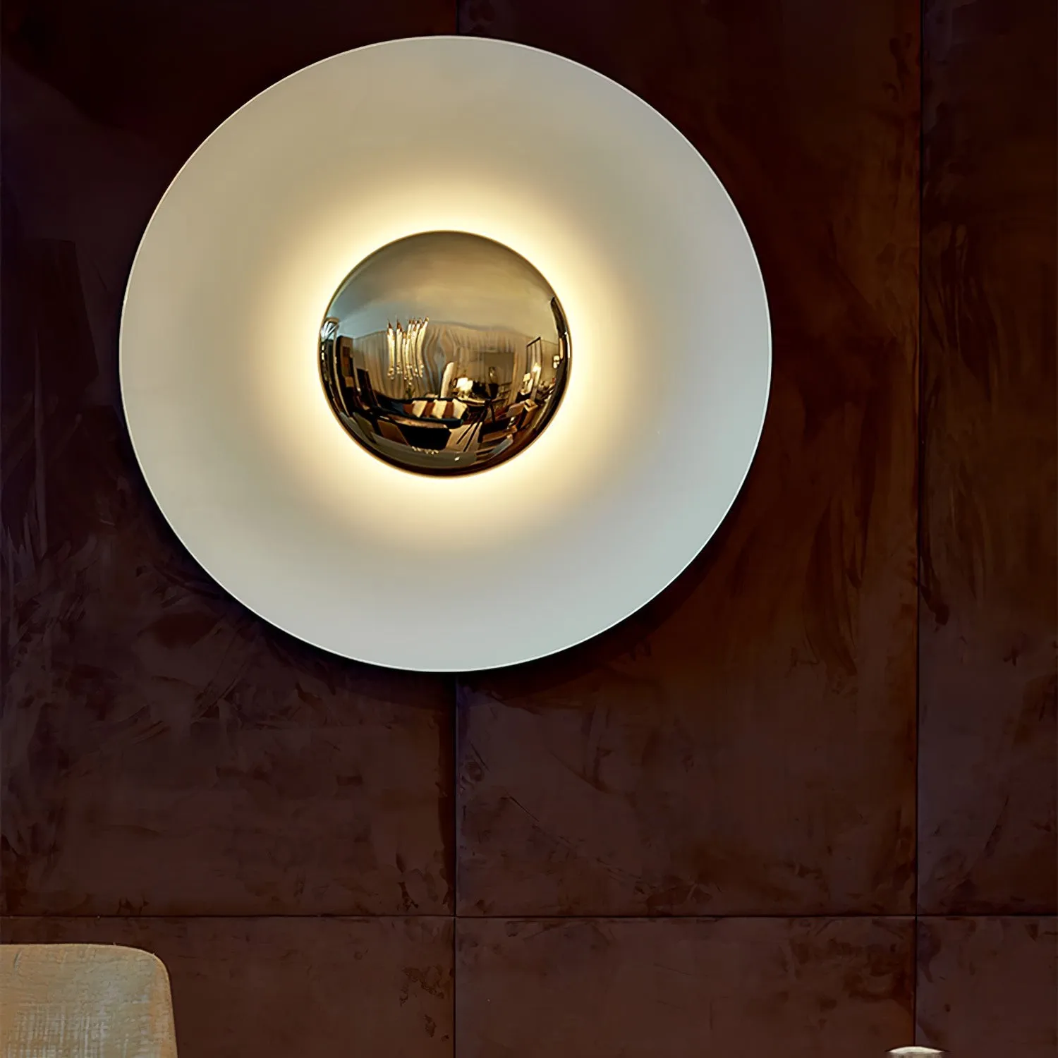 Simplicity Round Ginger Glow Wall Light S188