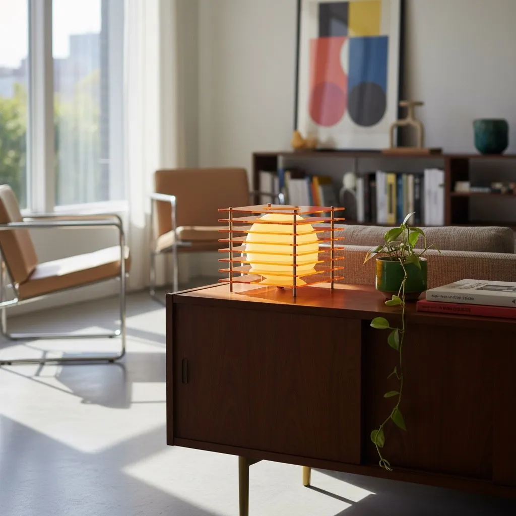 Afterglow Series Moon Cube Geometric Sphere Table Lamp - Modern Style Bedroom Decor T501