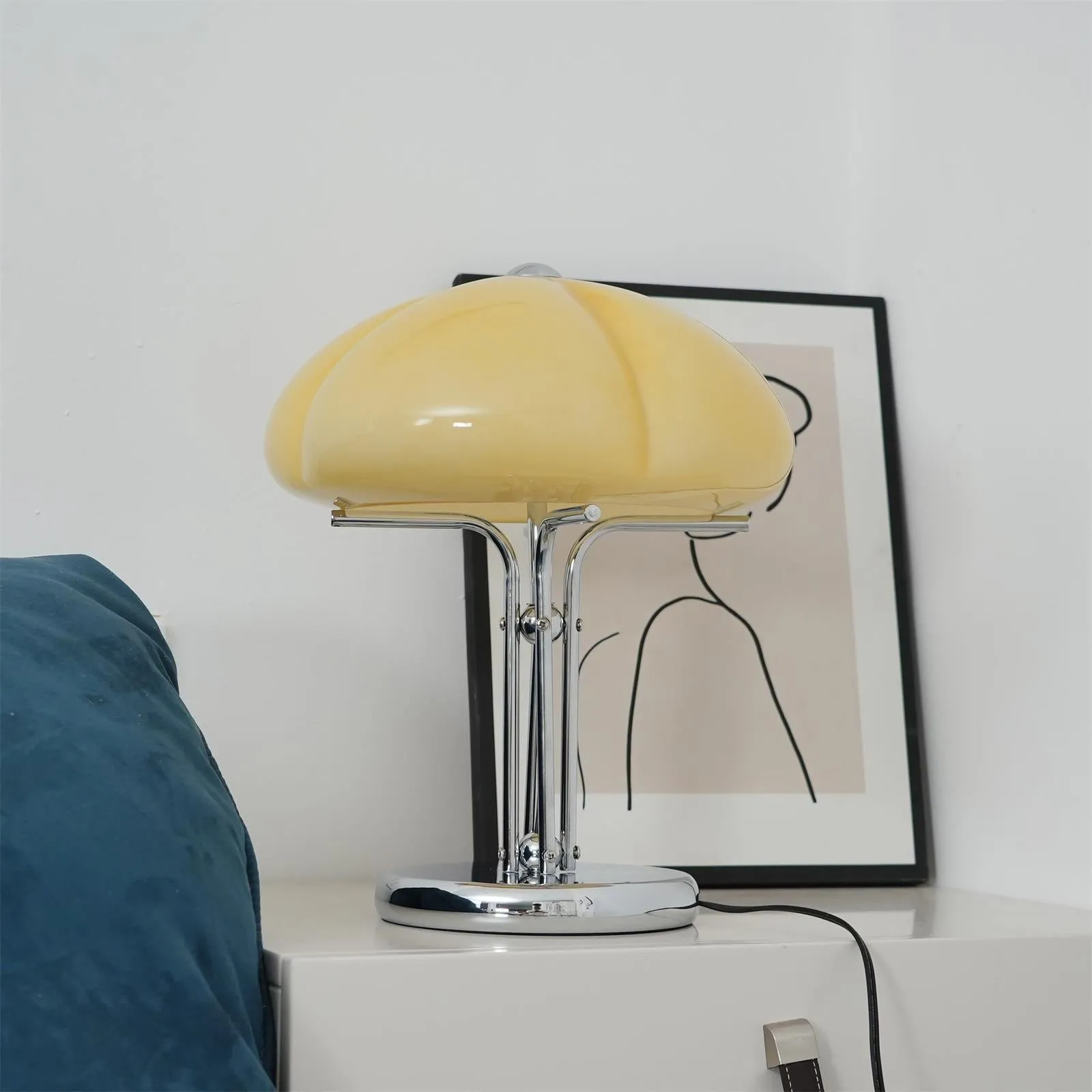 High-Grade Bedroom Bedside Mushroom Glass Table Lamp M277