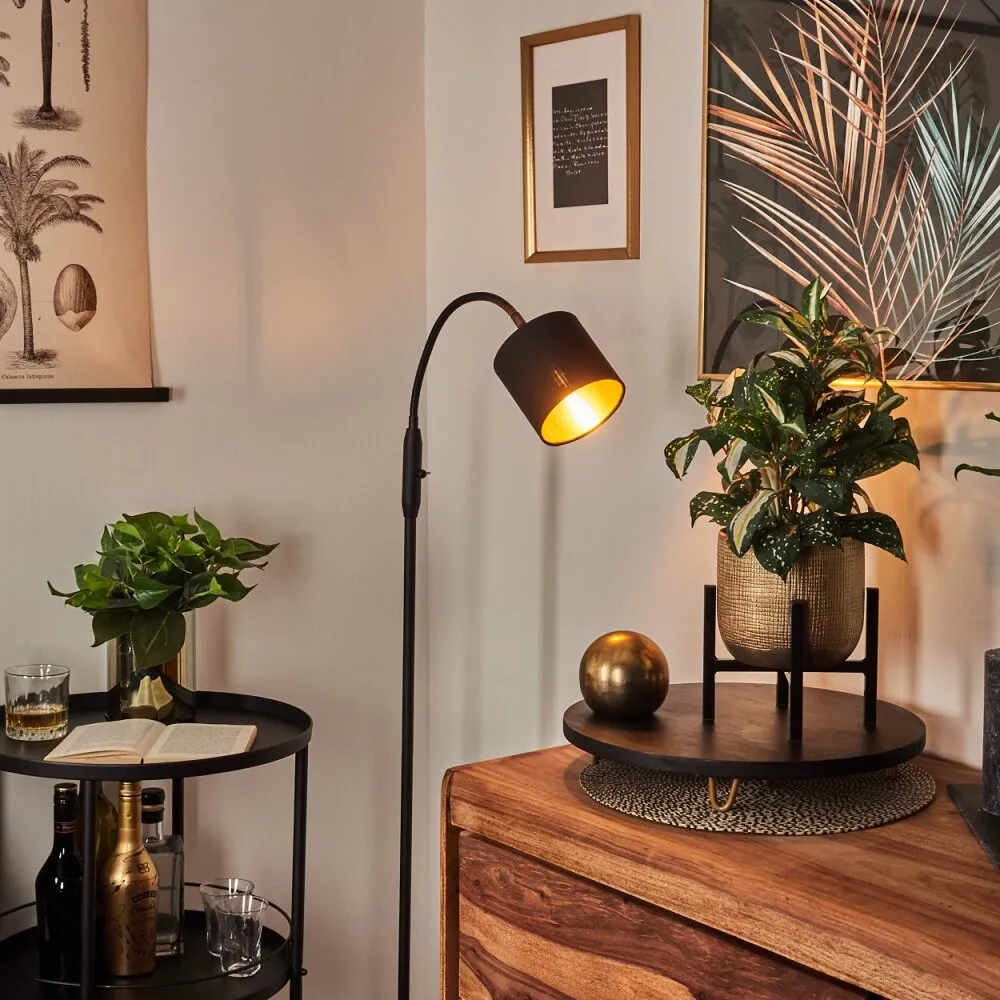 Metal Matte Black Fabric Shade Floor Lamp S67