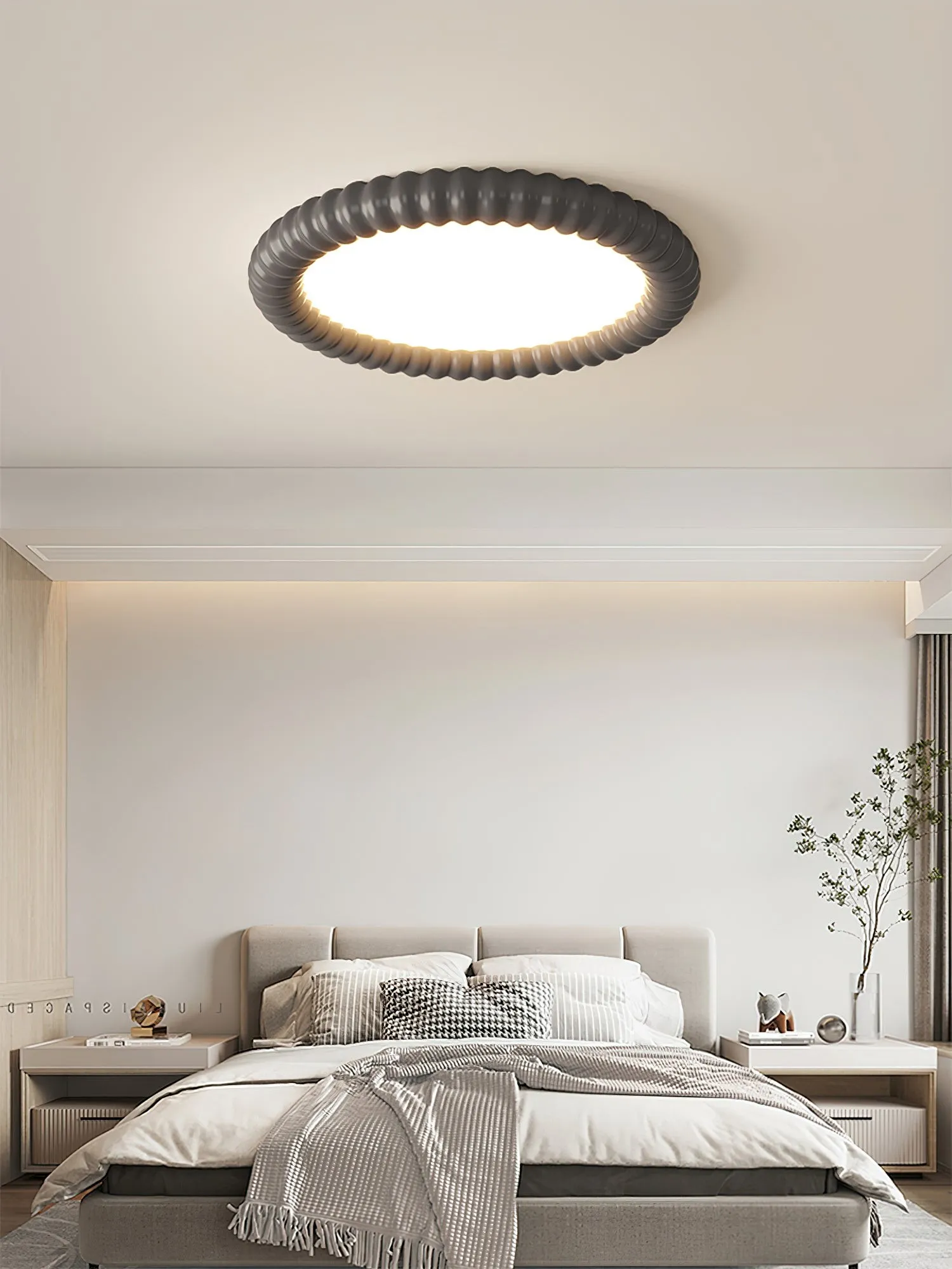 Cream Style Ripple Ring Ceiling Lamp M525