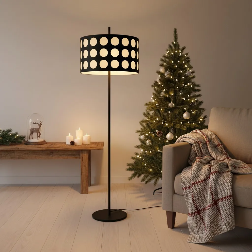 Geometry Polka Arc Fabric Floor Lamp S363