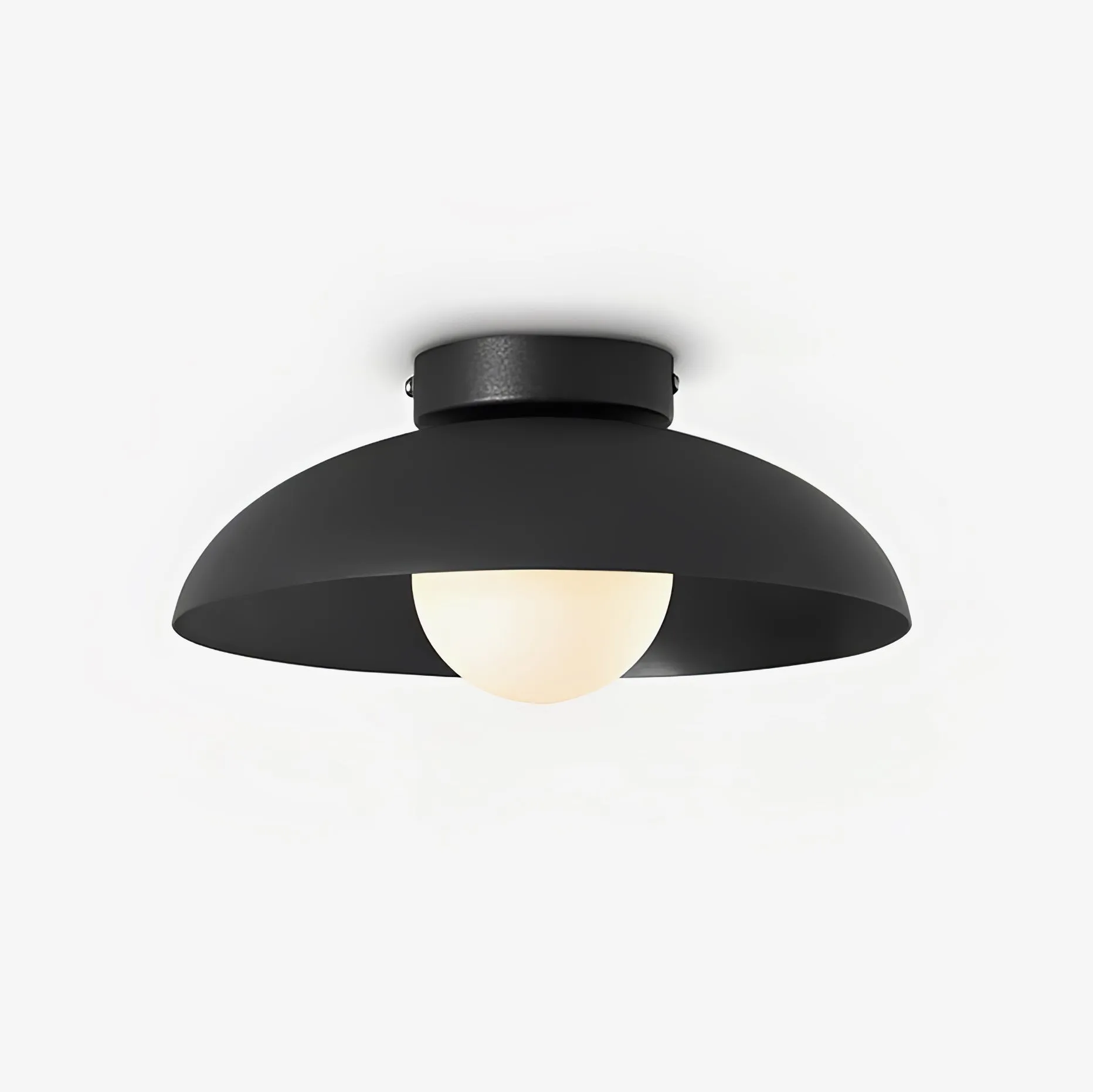 Matte Black Glass Dome Ceiling Lamp M553