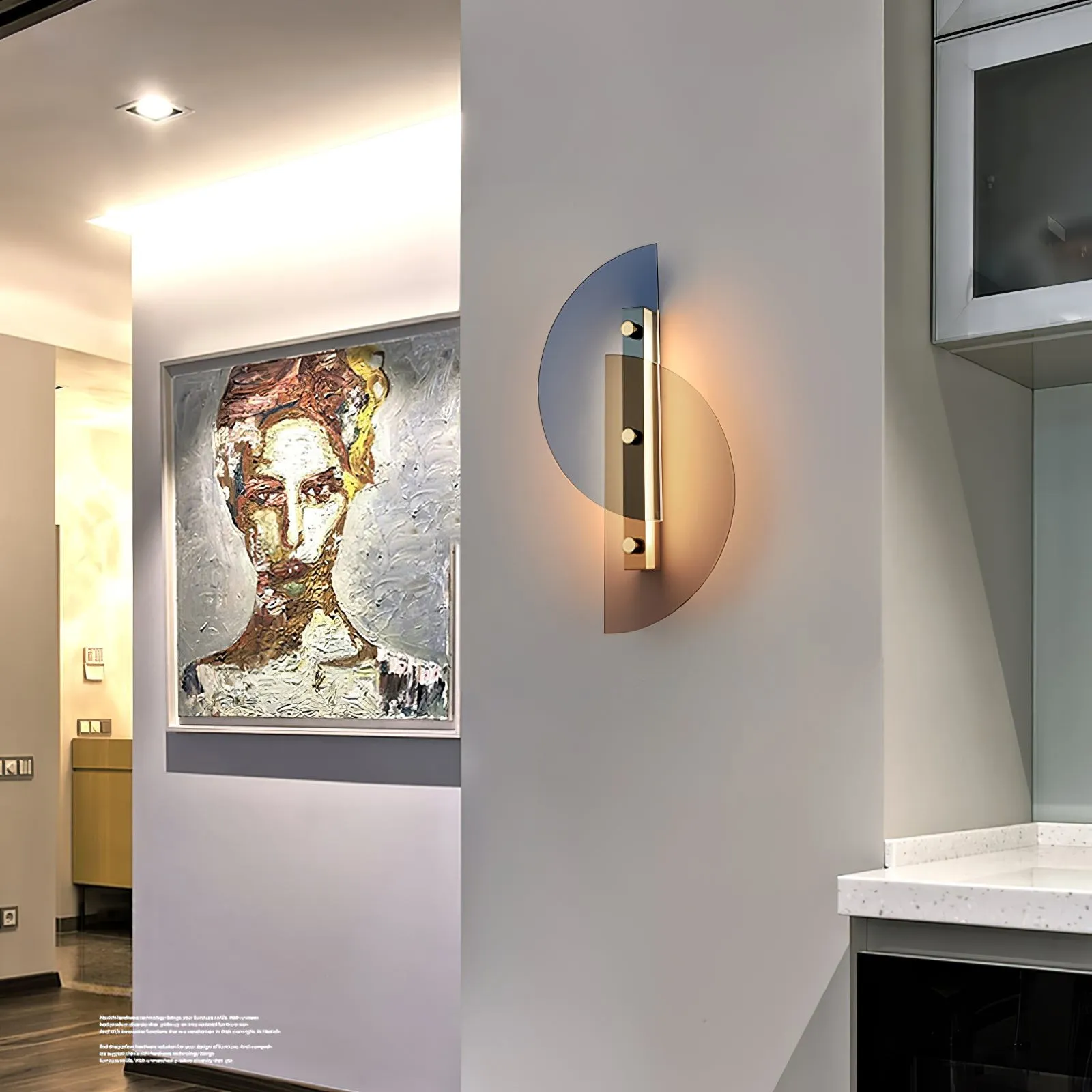 Simple Fan-Shaped Glass Arc Wall Lamp M121