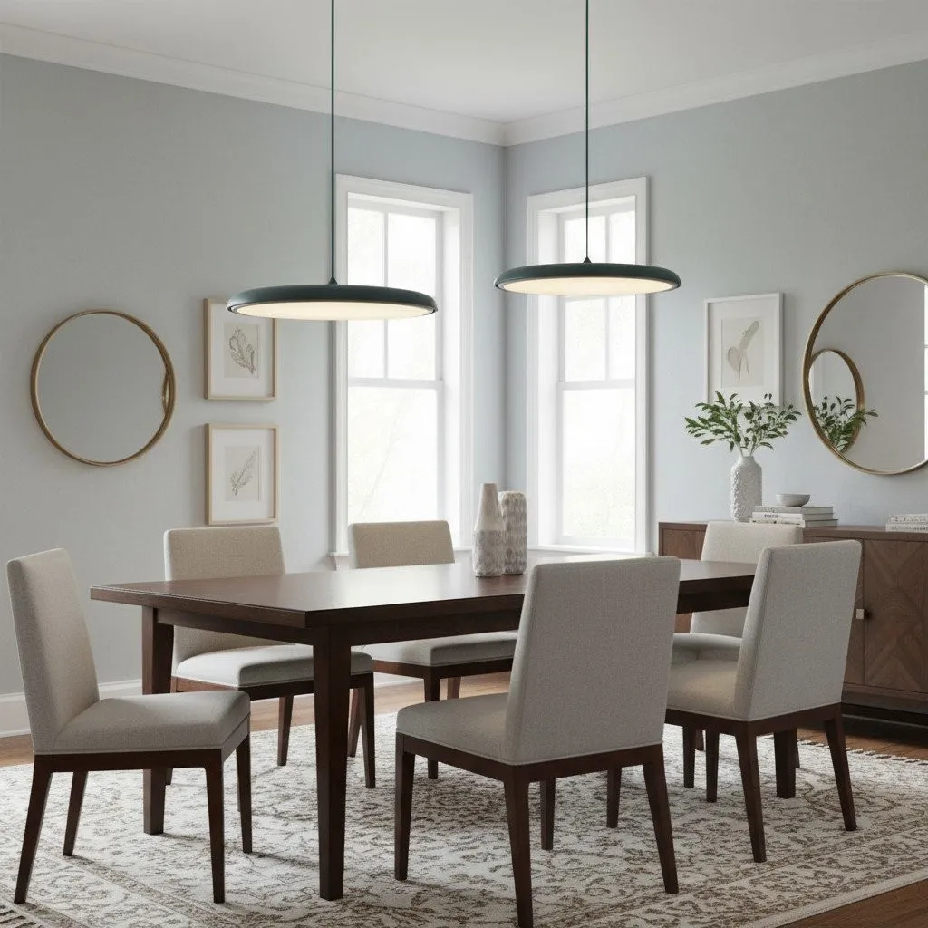 Astris Modern Disc Pendant Lighting - Soft Glow LED Hanging Light for Dining Room and Living Space T583