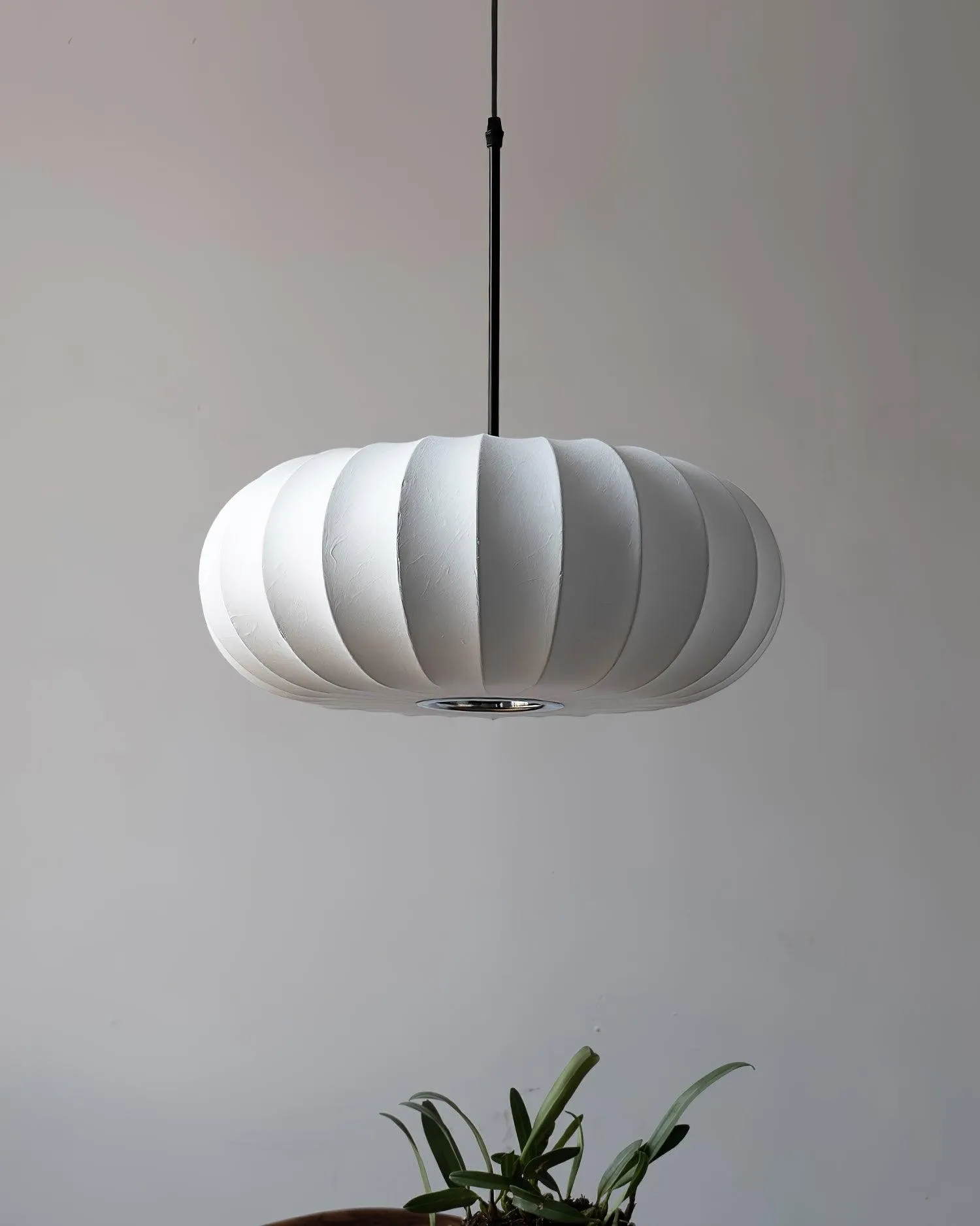 Simple Wabi-sabi White Lantern Fabric Pendant Lamp M105