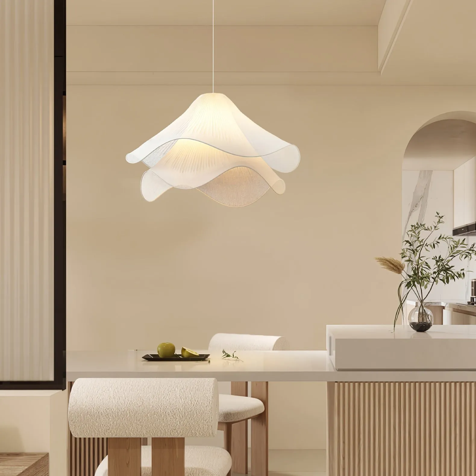 Ethereal Elegant Floral Pendant Light - Adjustable Modern Ceiling Fixture for Living Rooms T087