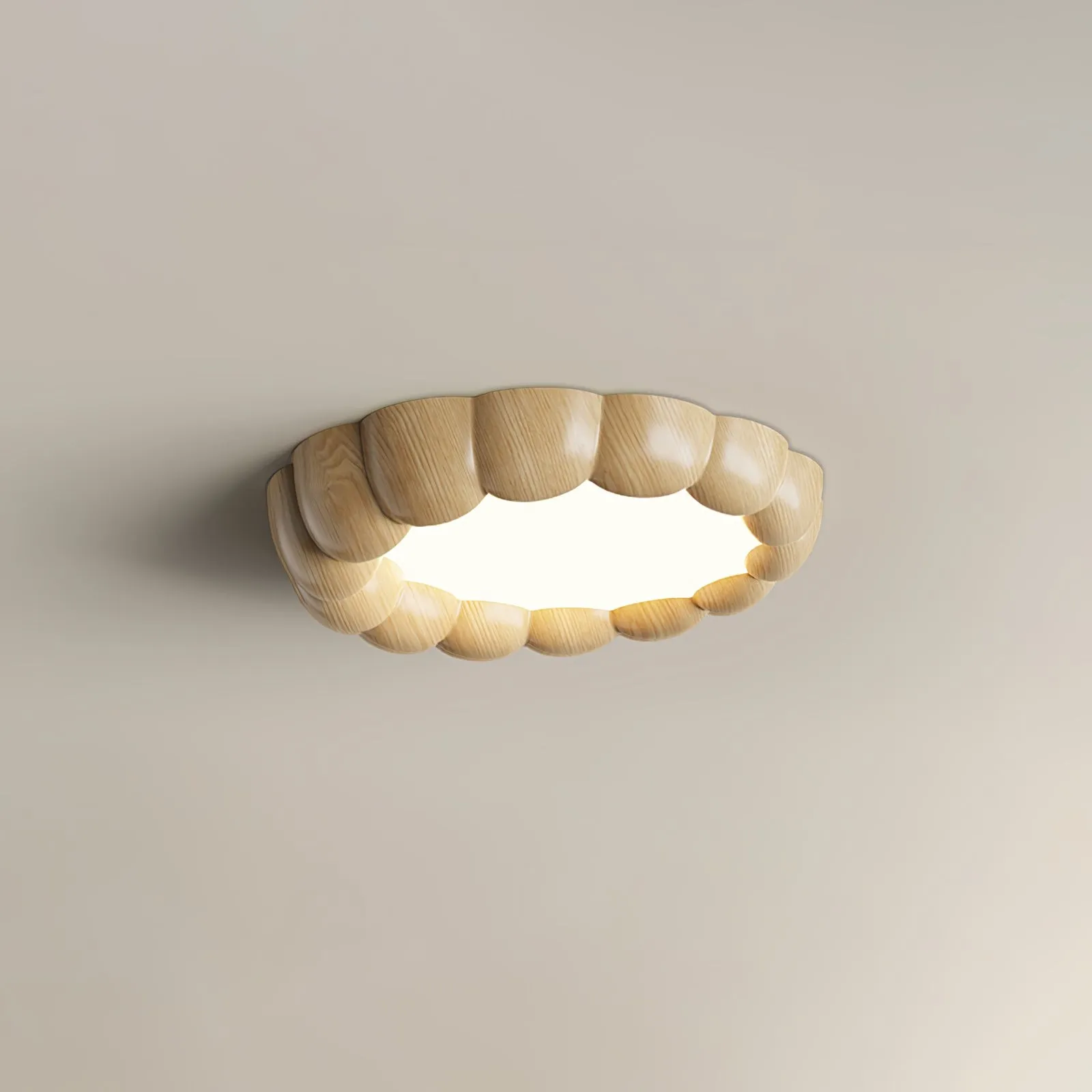 Faux Wood Ripple Ceiling Lamp M559