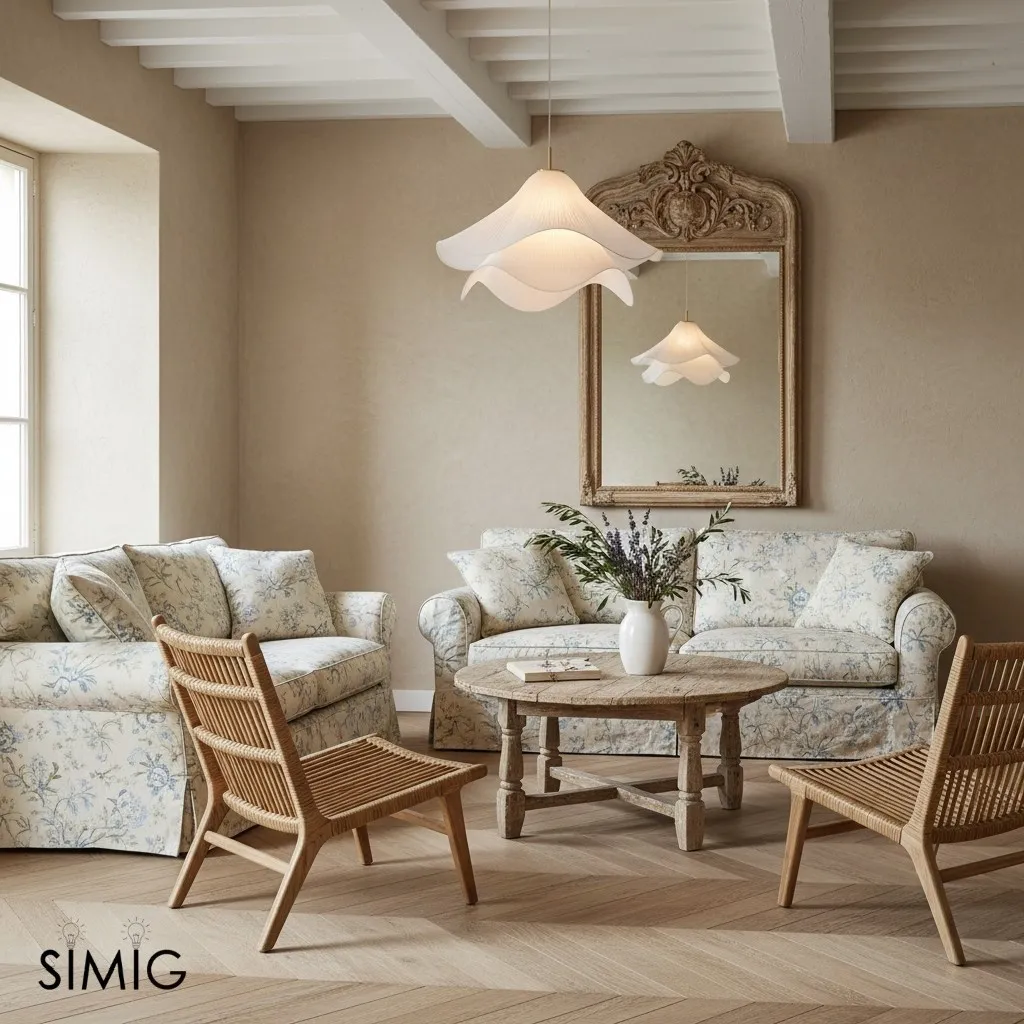 Ethereal Elegant Floral Pendant Light - Adjustable Modern Ceiling Fixture for Living Rooms T087
