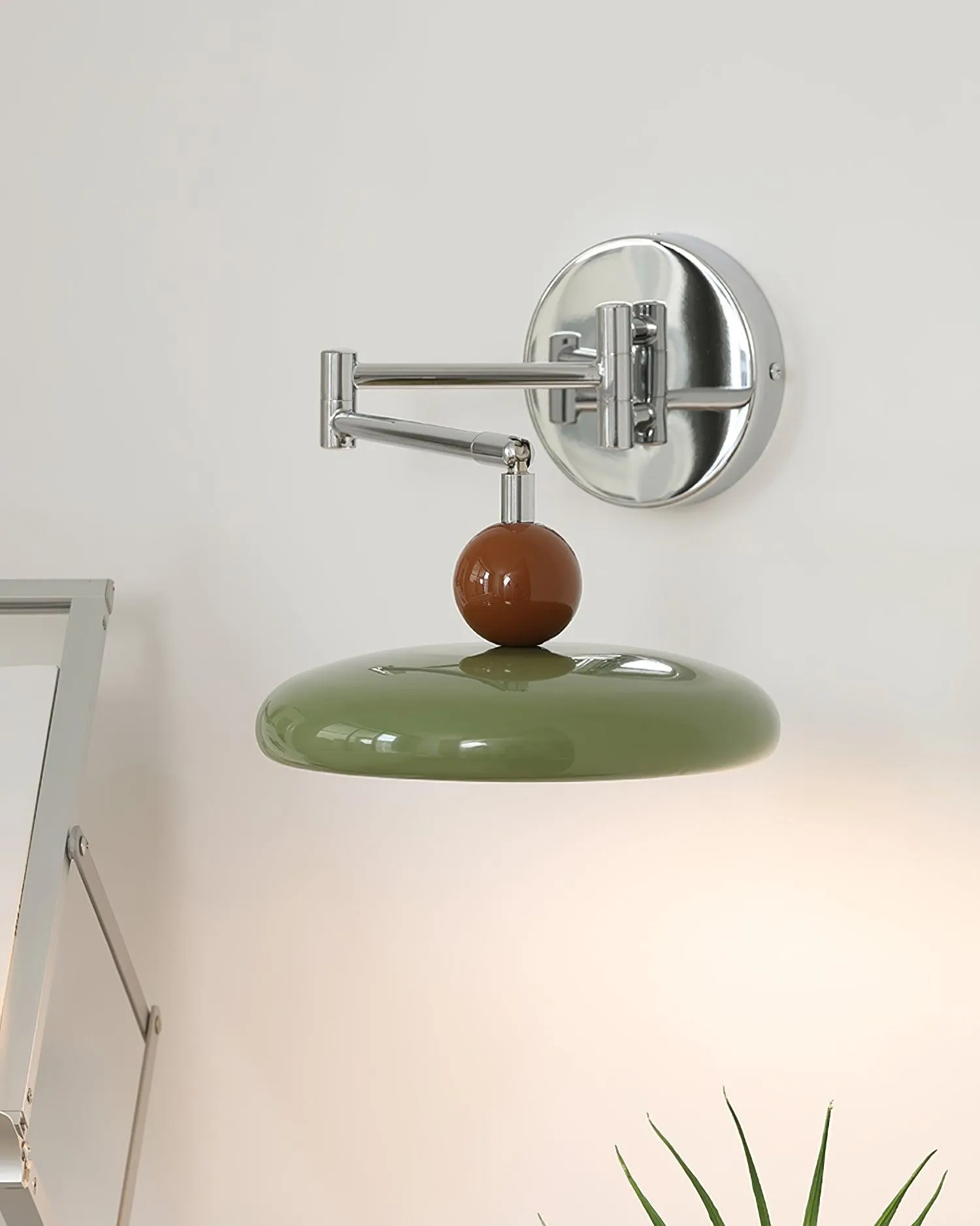 Cream Style Adjustable Swing Arm Disc Reading Wall Lamp M243