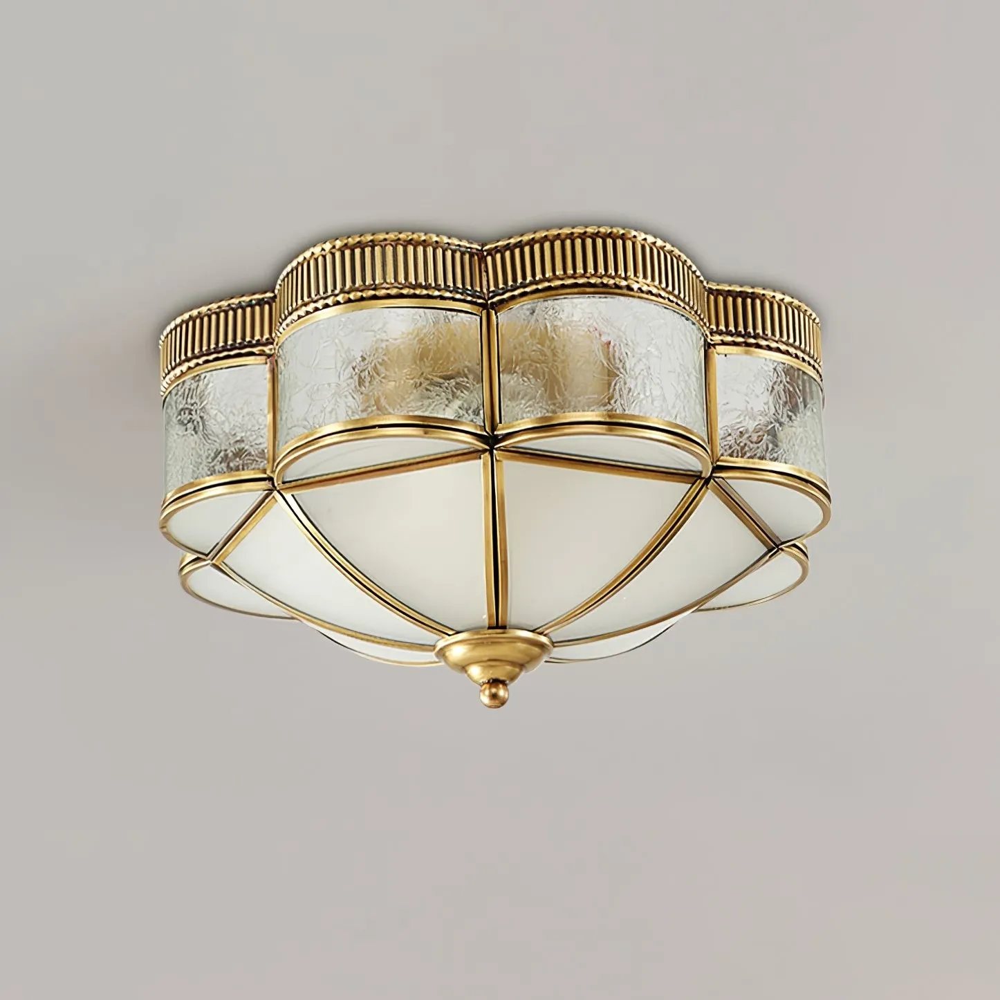 Brass Domed Flush Ceiling Lamp M572