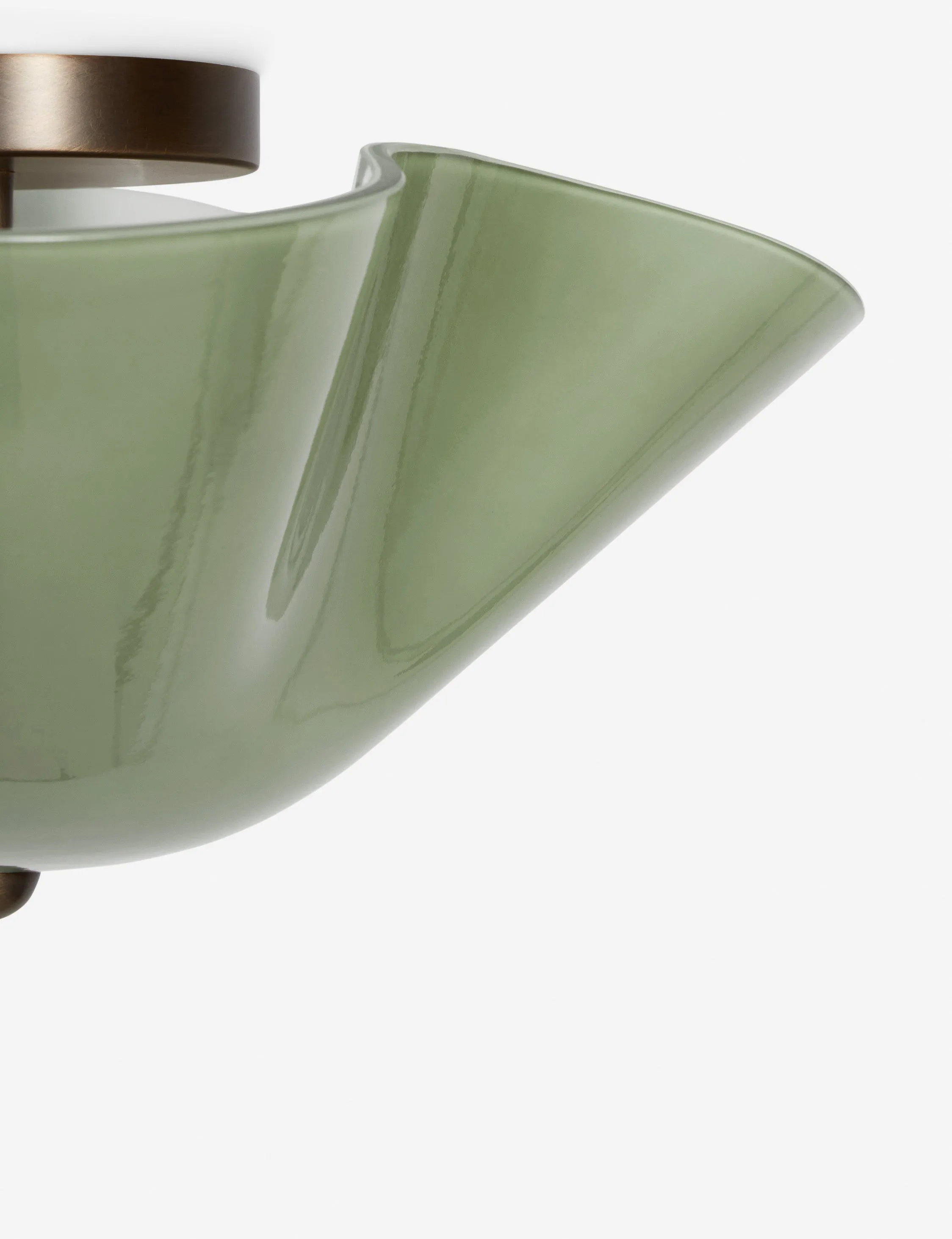 Bellina Glass Flush Mount Ceiling Light - Brass Accent Modern Fixture T283