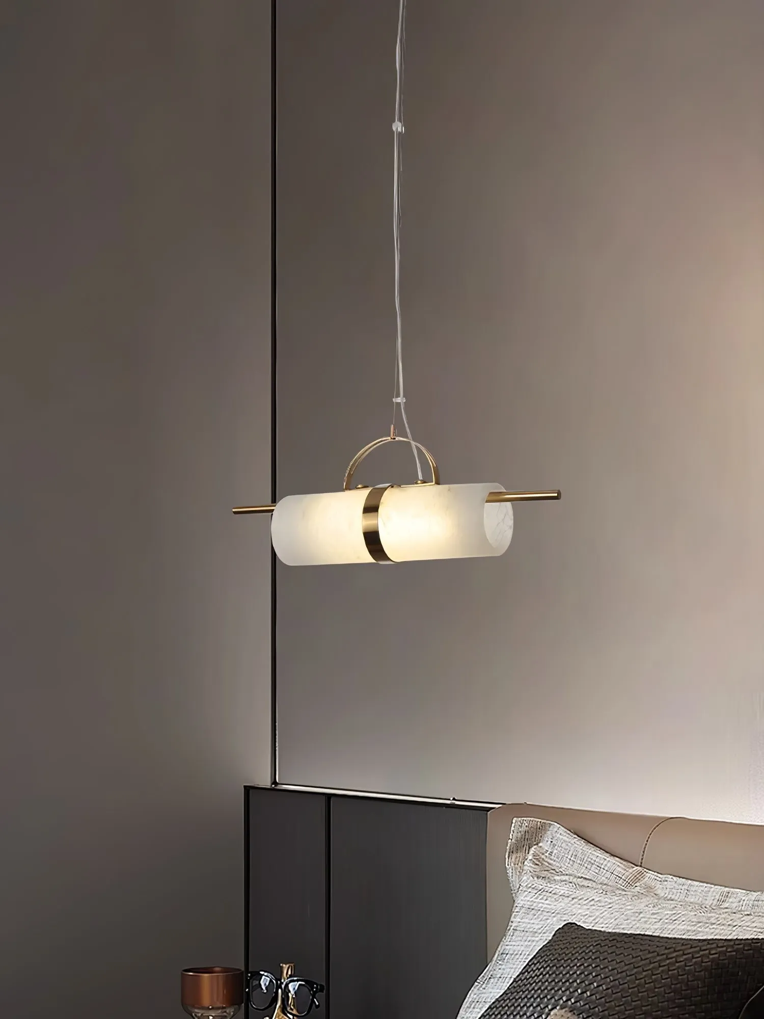 Mini Cylindrical Alabaster Pendant Light D421