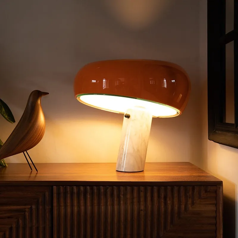 Modern Scandinavian Curved Marble Table Lamp