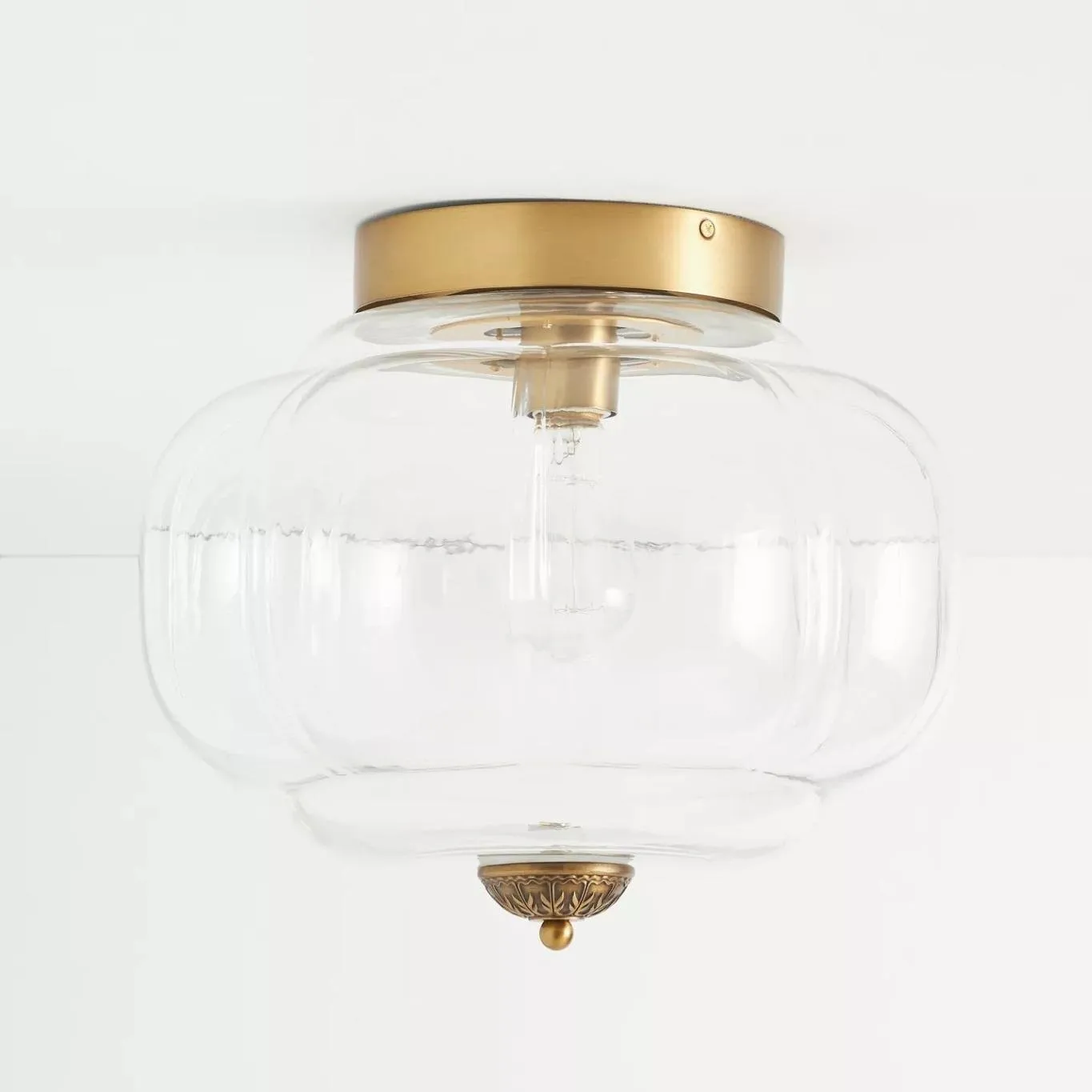Vintage Eloise Milk Glass Flush Mount Ceiling Light - Vintage Charm Soft Glow T287
