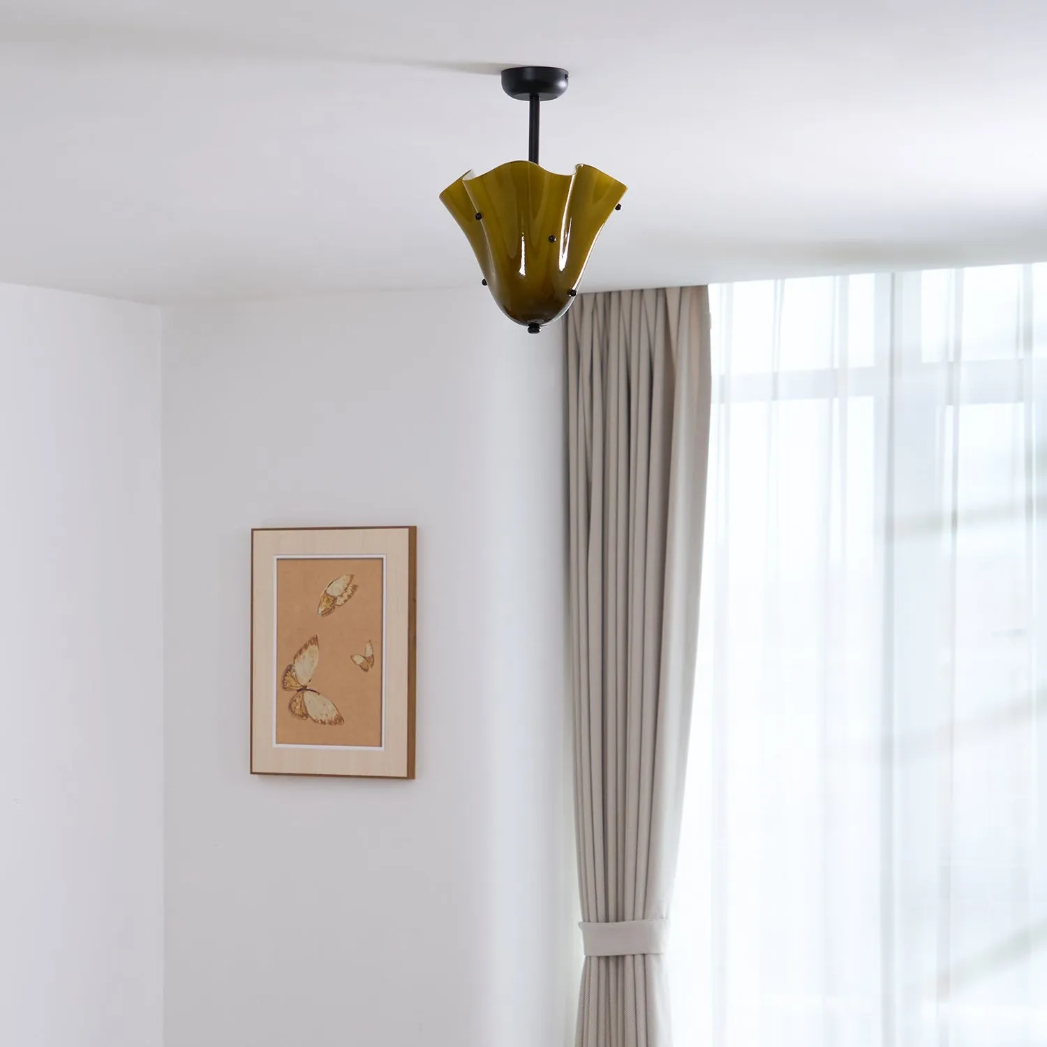 Bellina Decorative Glass Ceiling Light - Modern Sculptural Flush Mount T282