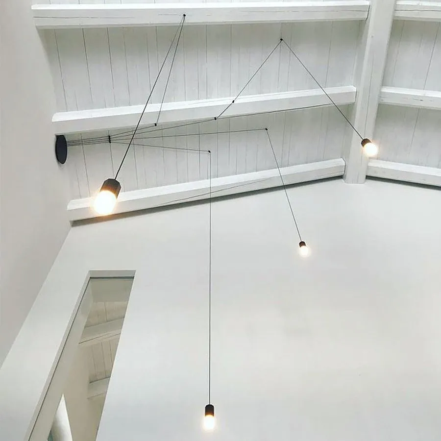 Industrial Black Wireflow Free Form LED Pendant Light
