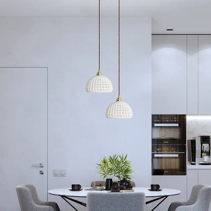 Flower Basket Ceramic Pendant Light