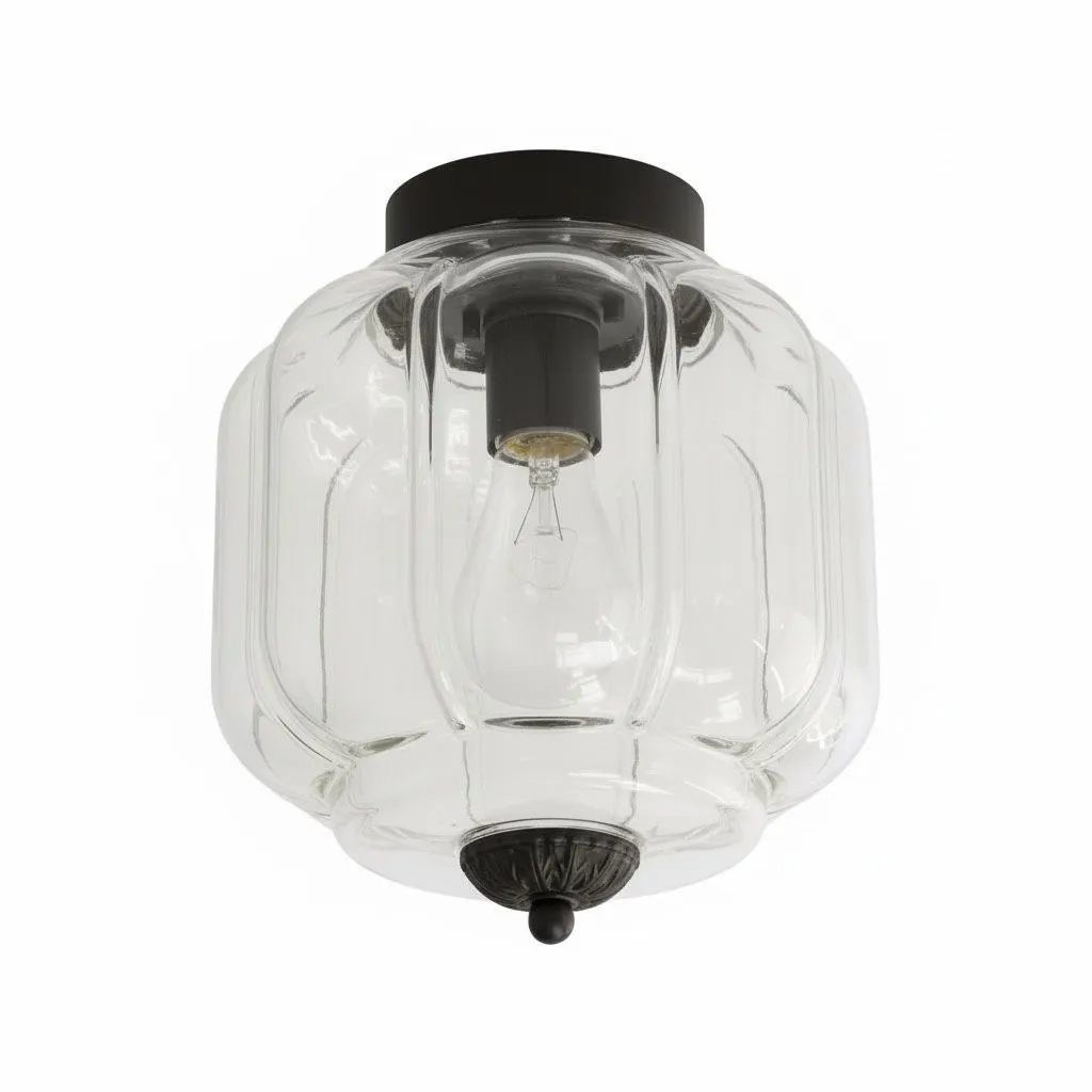 Vintage Eloise Milk Glass Flush Mount Ceiling Light - Vintage Charm Soft Glow T287