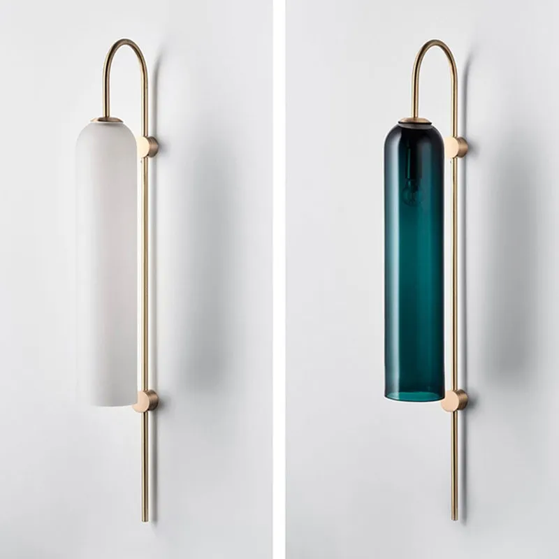 Glass Float Glide Cylindrical Wall Lamp for Bedroom