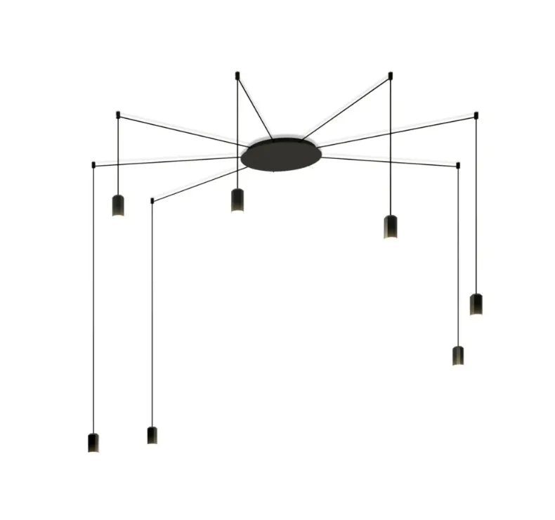 Industrial Black Wireflow Free Form LED Pendant Light
