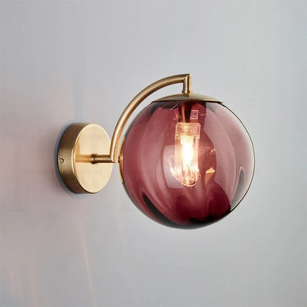 Modern Glass Multi-Color Spherical Gold Lamp Pole Wall Lamp M136