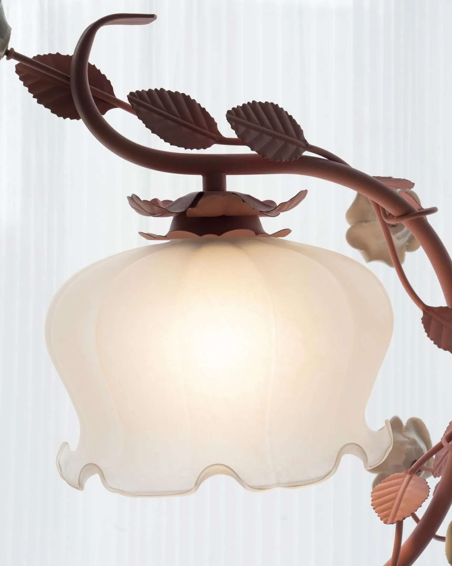 Green Pink White Rose Flower Table Lamp M209