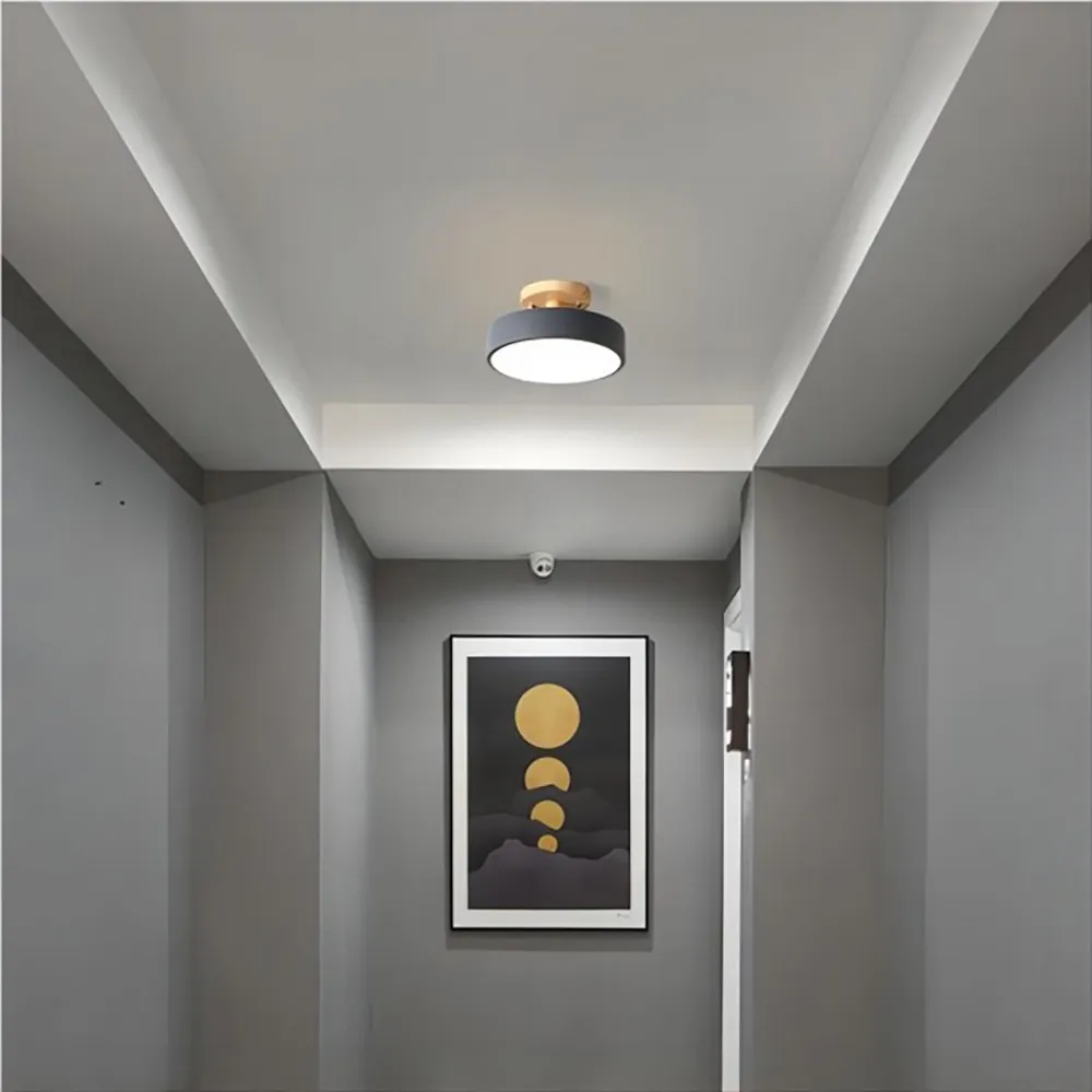 Nordic Macaroon Wooden Round Ceiling Lamp S82