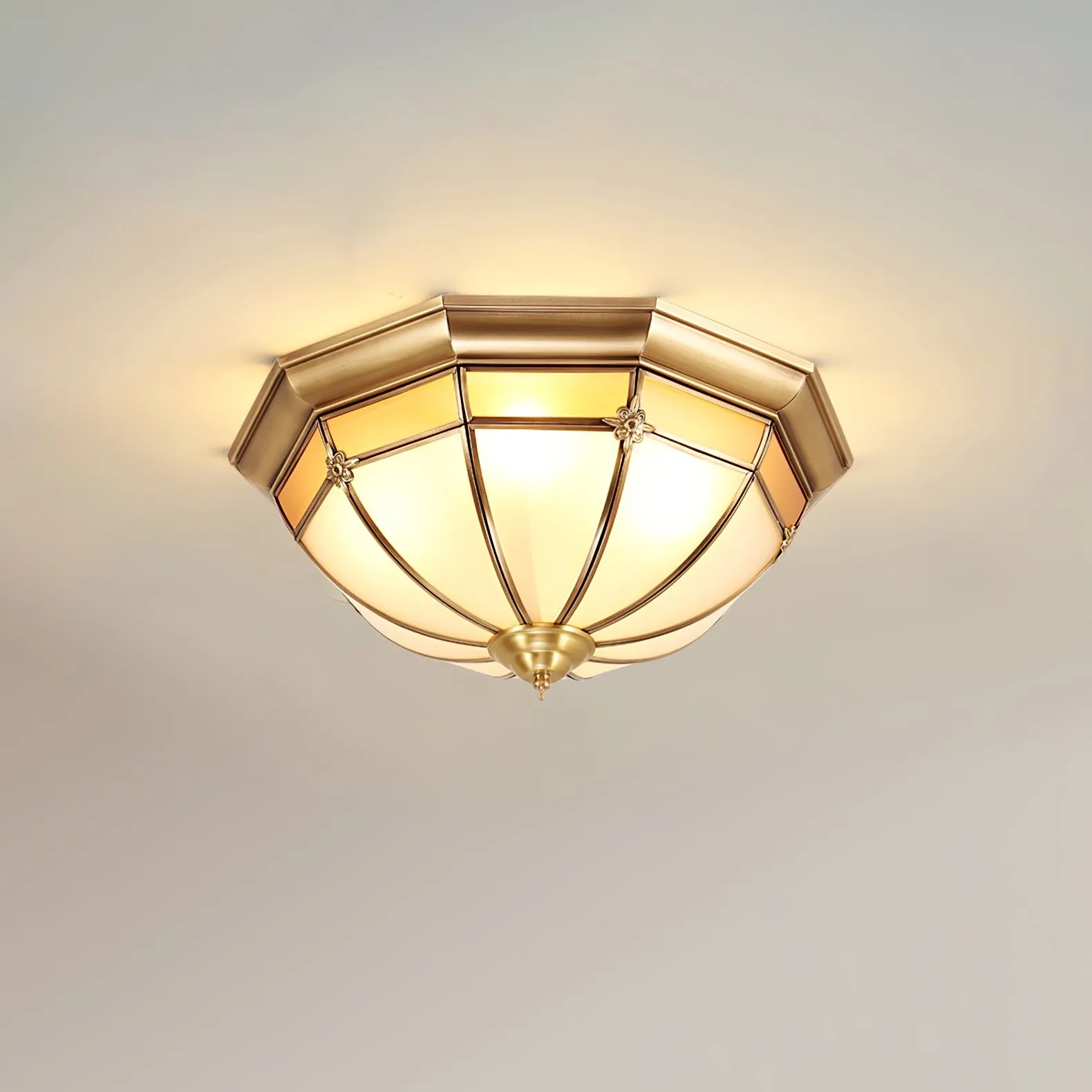Dome Brass Flush Ceiling Lamp M563