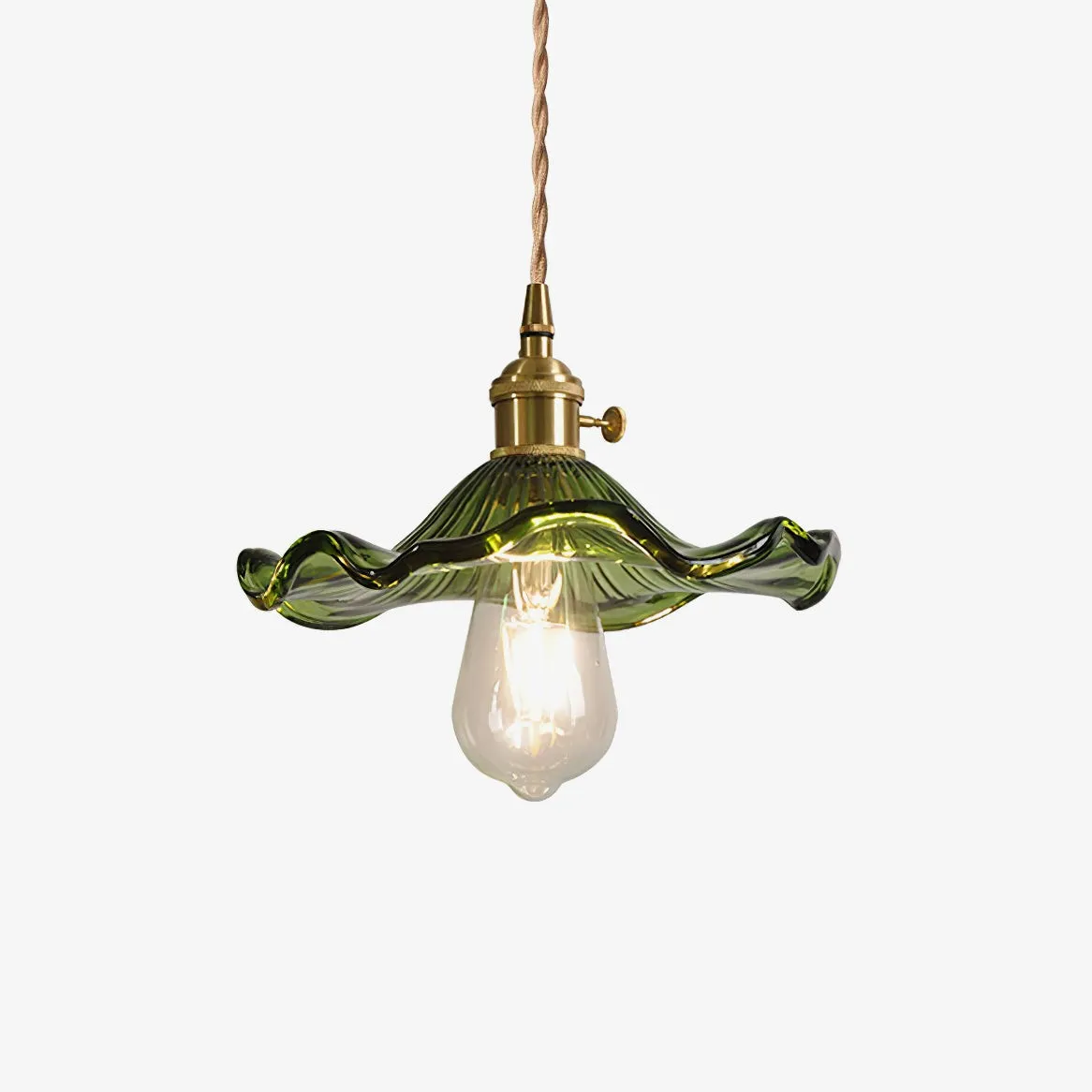 Retro Hibiscus Flower Glass Pendant Light S104