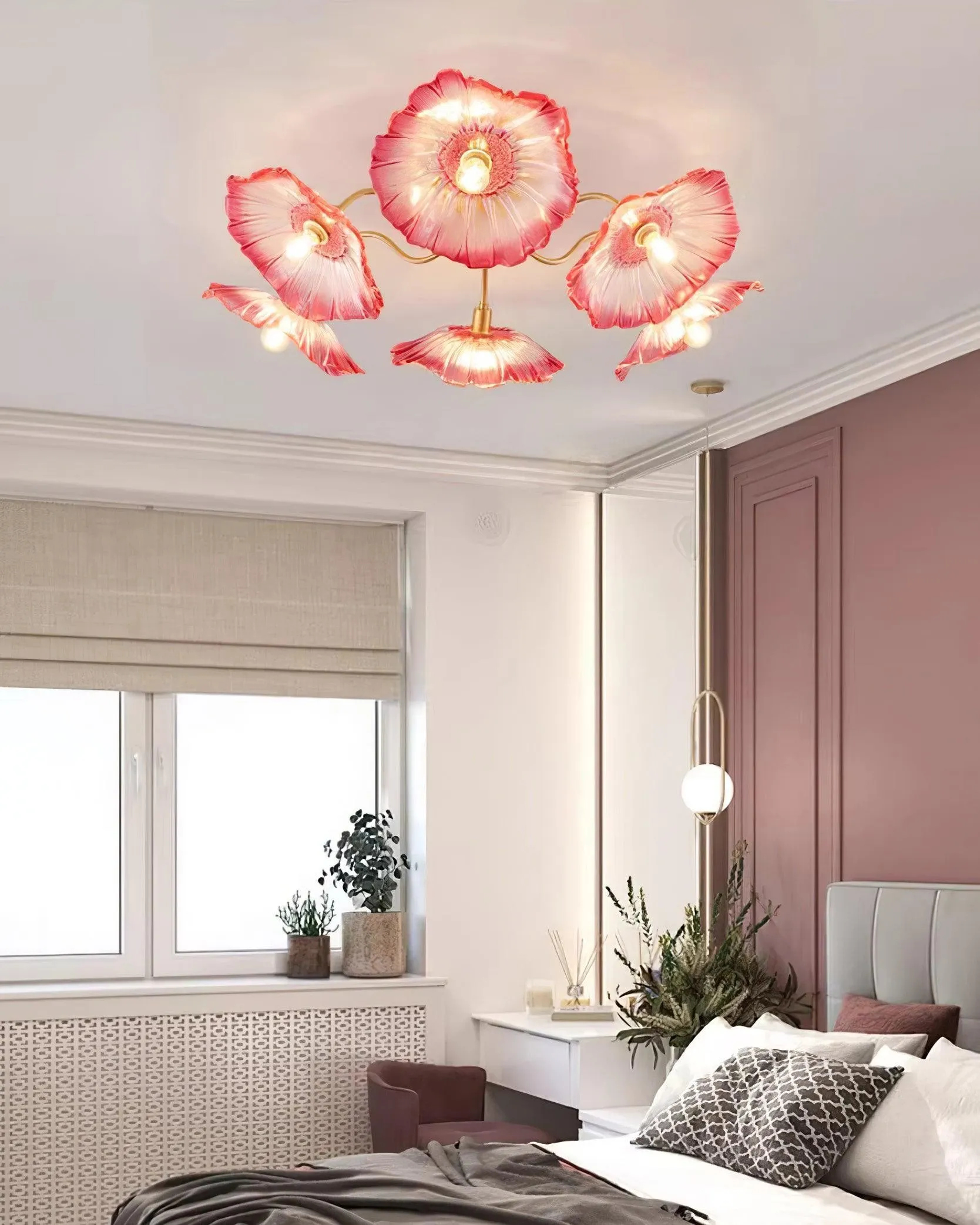 Murano Glass Flowers Ceiling Light P049