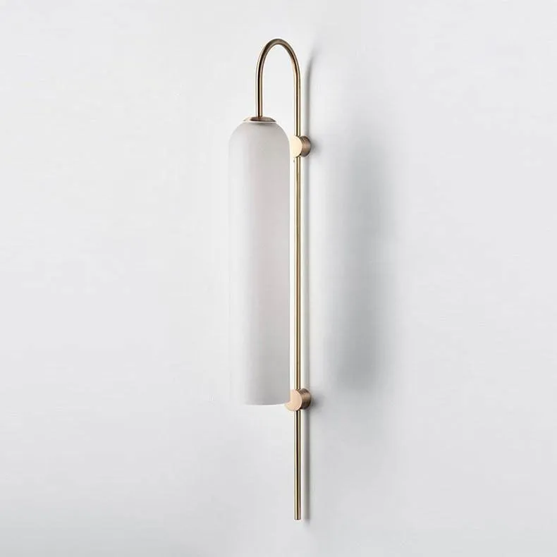 Glass Float Glide Cylindrical Wall Lamp for Bedroom