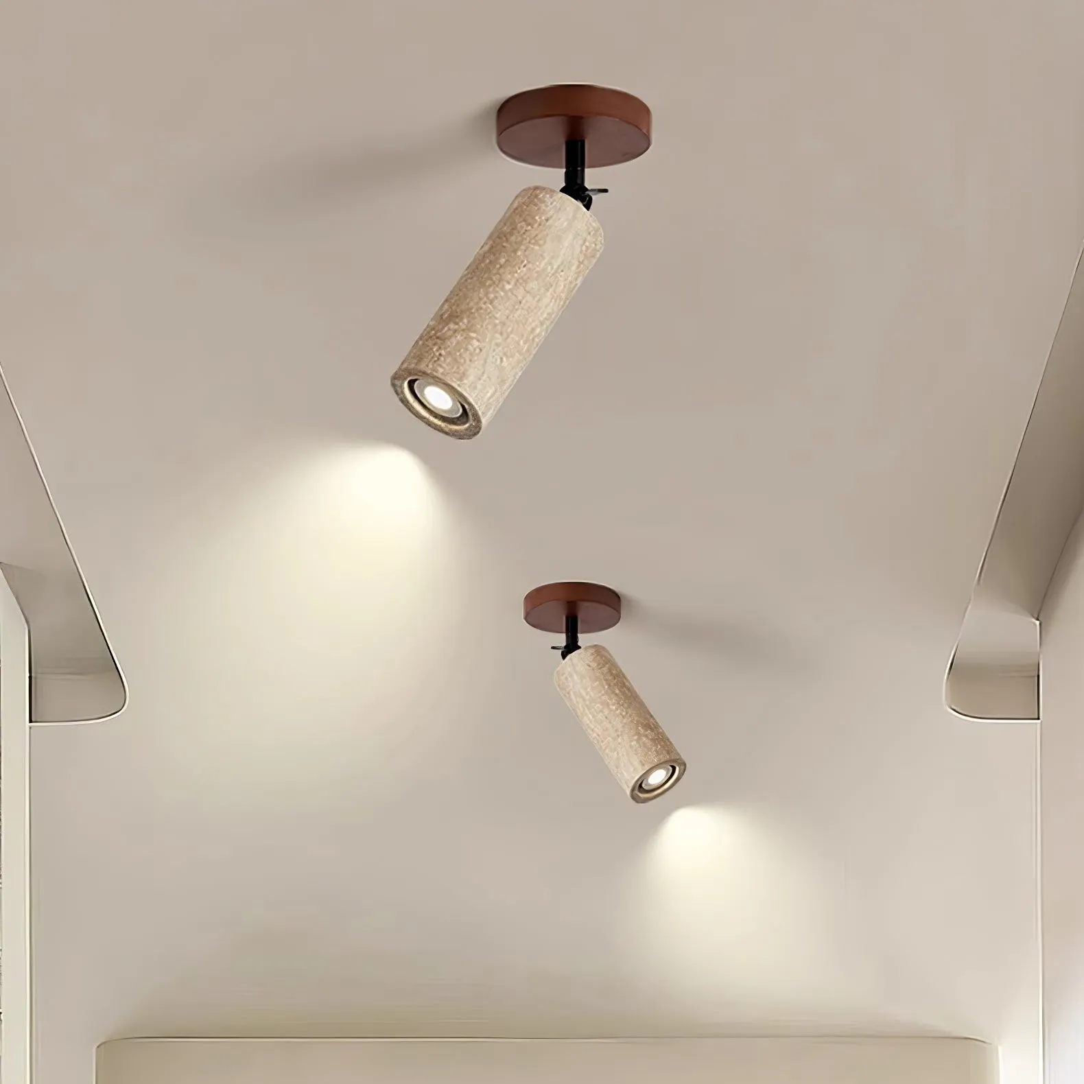 Wabi-Sabi Travertine Adjustable Wall Lamp M04